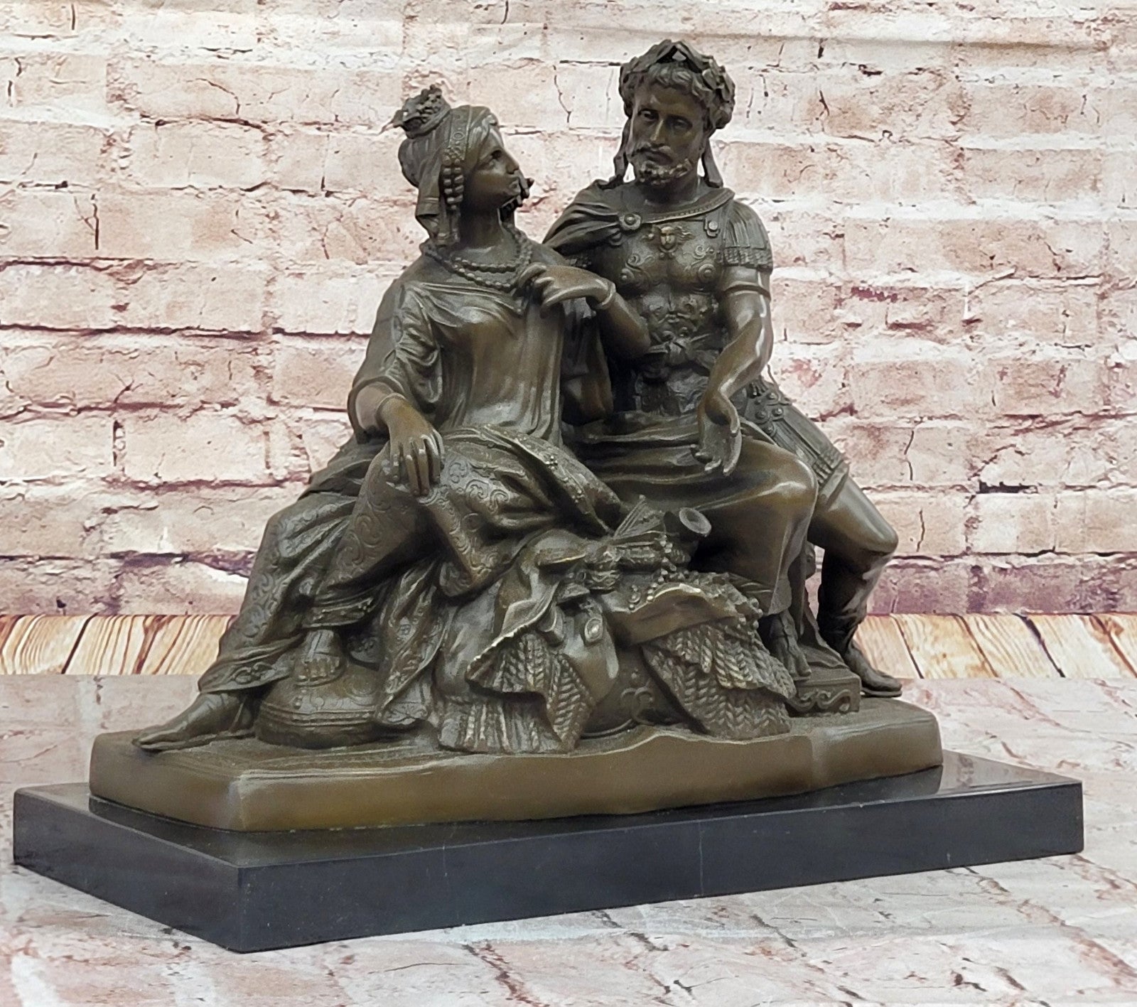 Mythology Bronze Statue - King & Queen Embrace Ottoman Empire Artwork