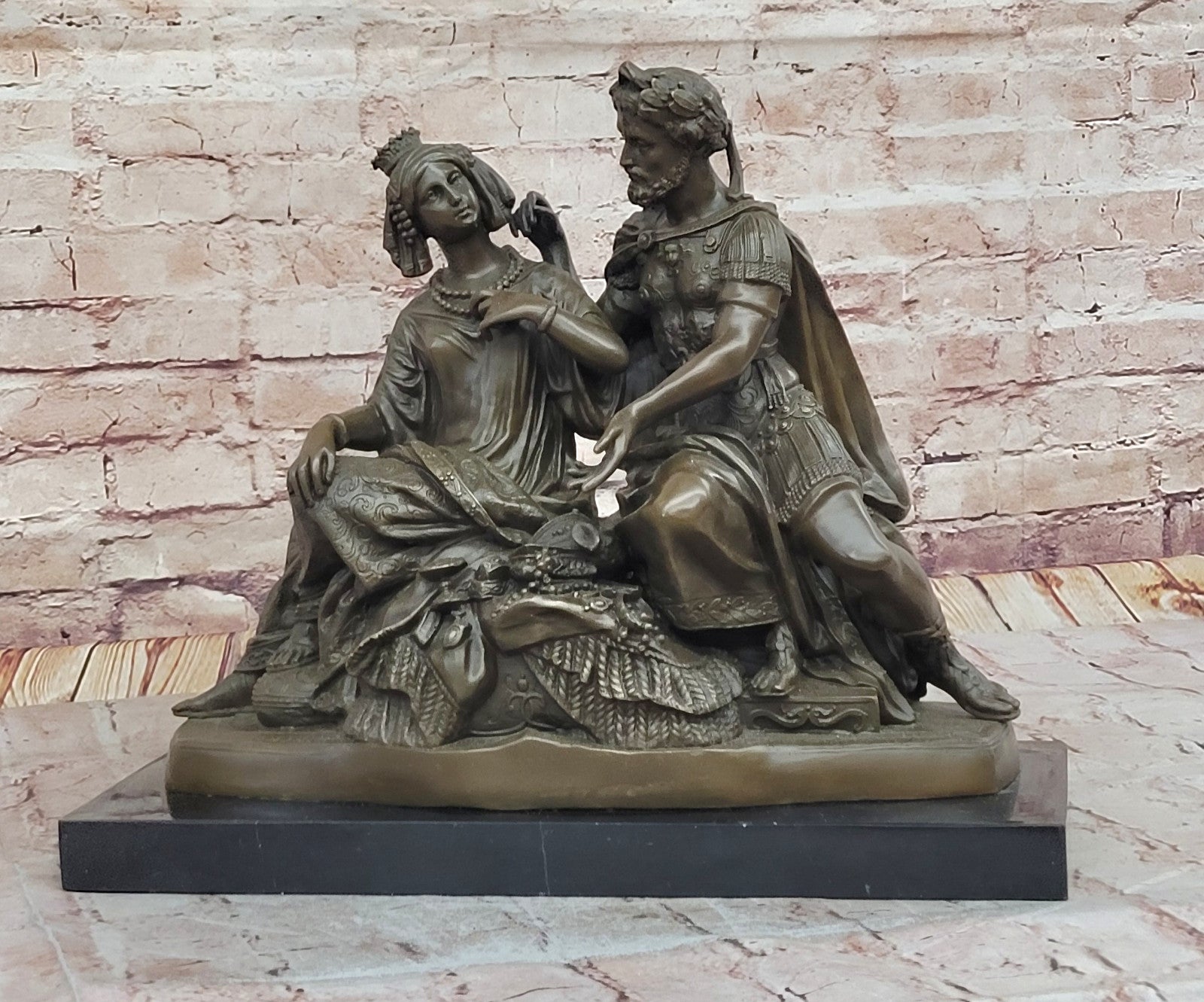 Mythology Bronze Statue - King & Queen Embrace Ottoman Empire Artwork