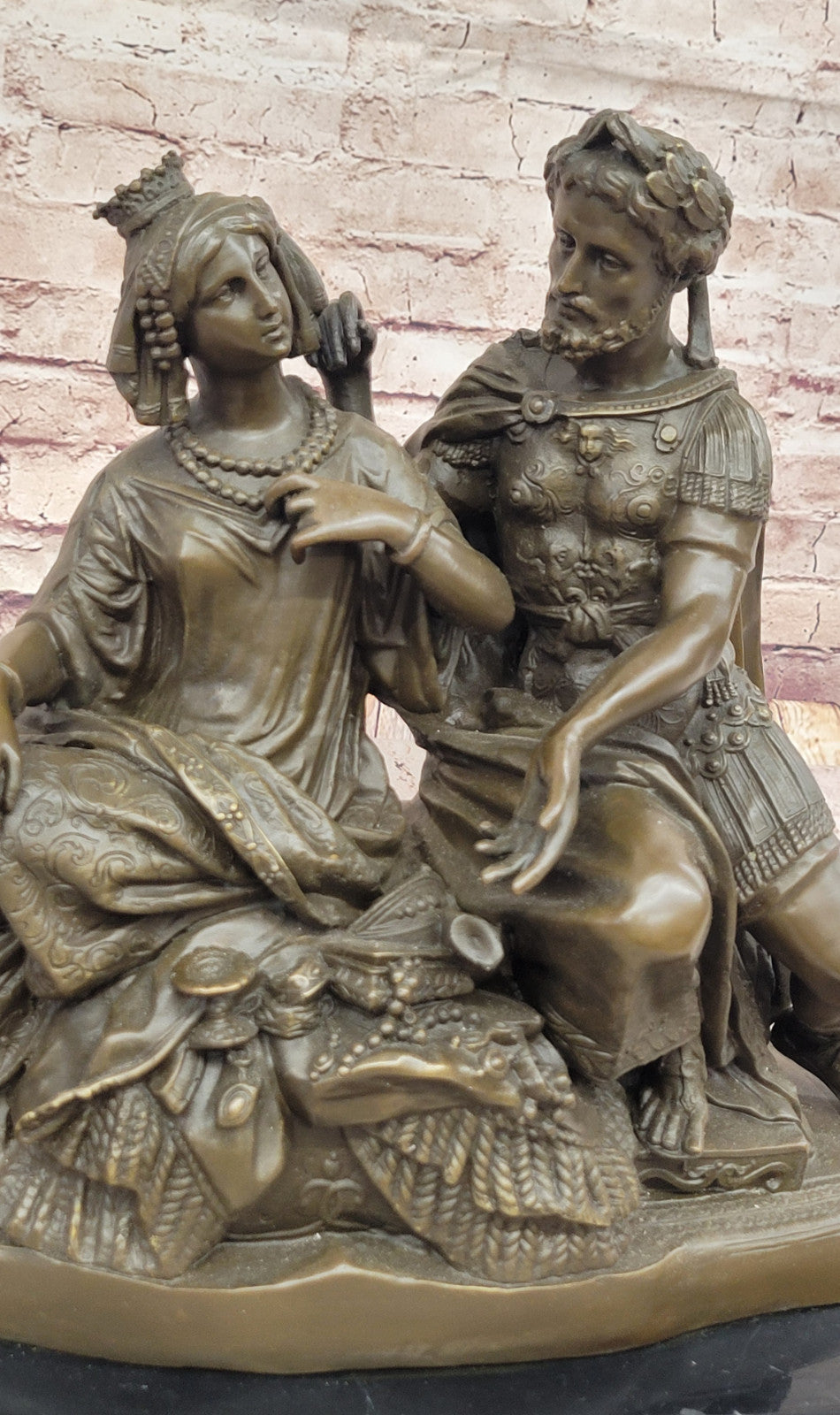 Mythology Bronze Statue - King & Queen Embrace Ottoman Empire Artwork