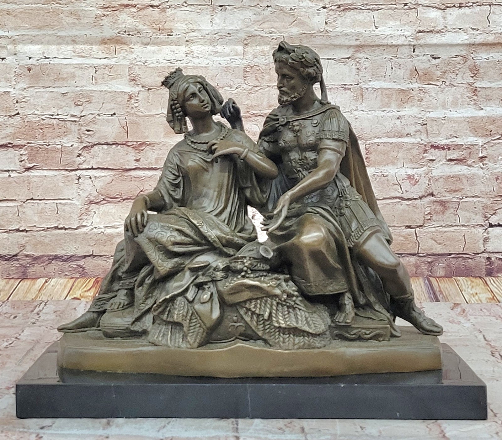 Mythology Bronze Statue - King & Queen Embrace Ottoman Empire Artwork