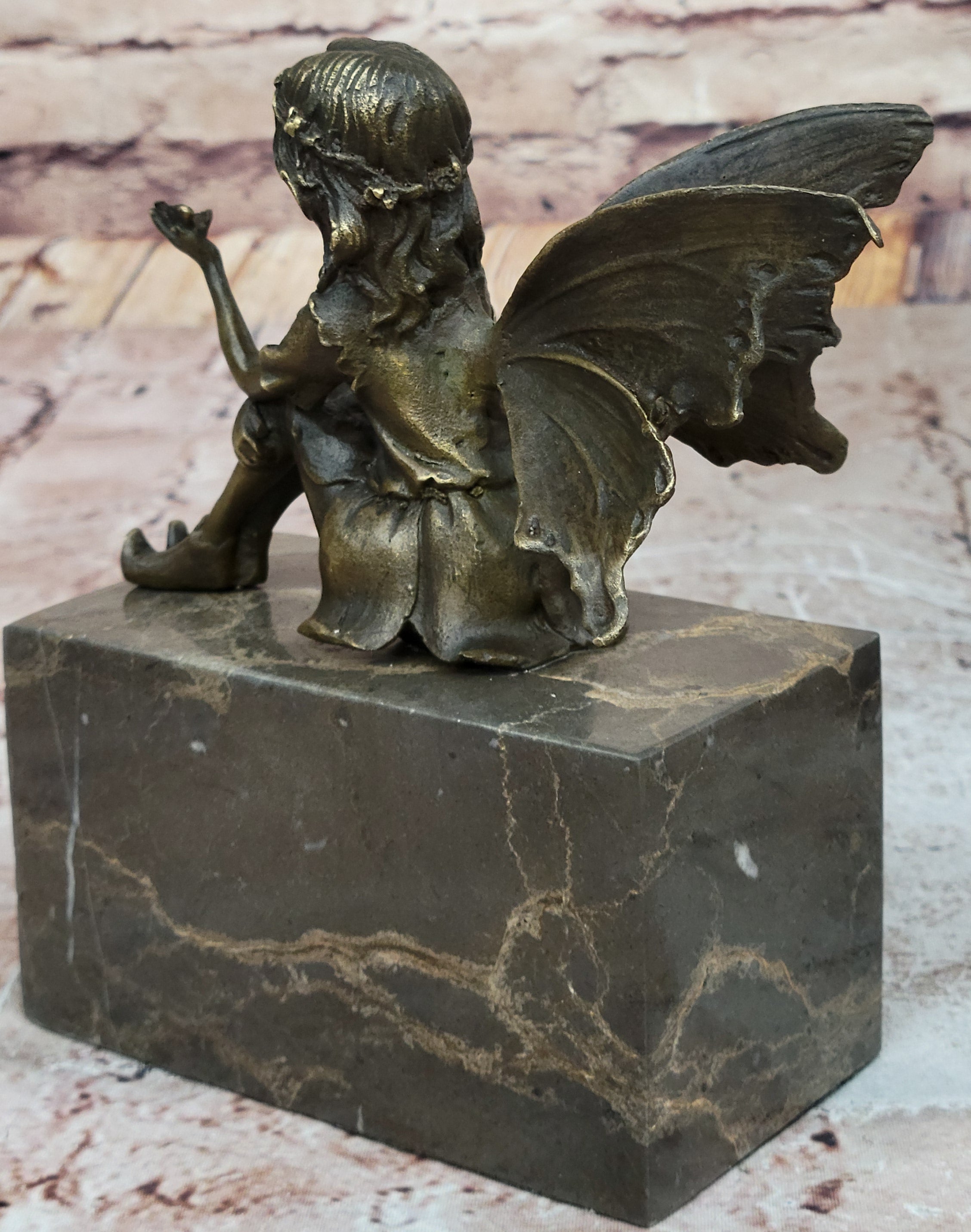 GENUINE BRONZE SCULPTURE ART NOUVEAU ANGEL STATUE HOT CAST MYTHICAL FIGURE SALE