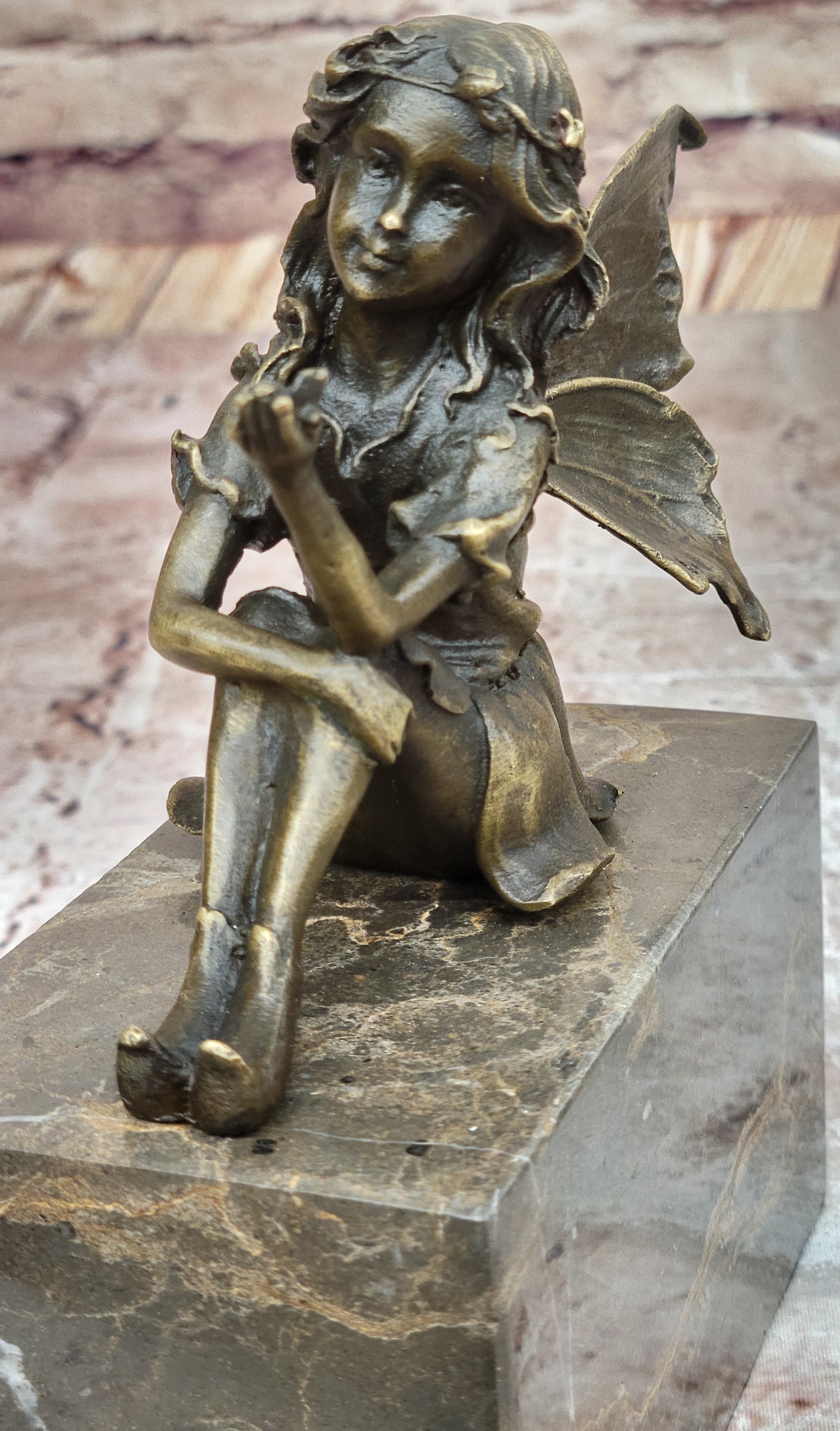 GENUINE BRONZE SCULPTURE ART NOUVEAU ANGEL STATUE HOT CAST MYTHICAL FIGURE SALE