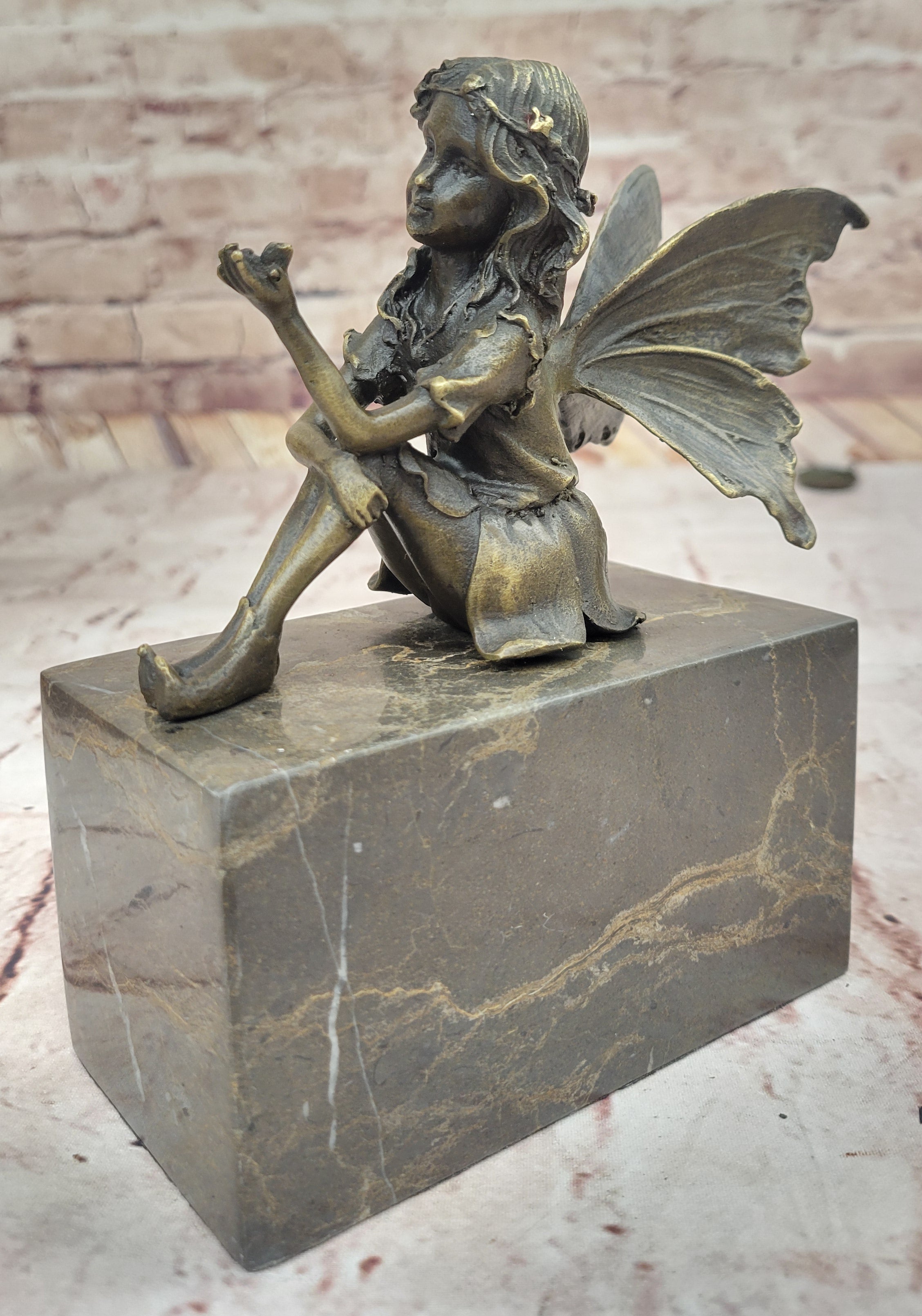 GENUINE BRONZE SCULPTURE ART NOUVEAU ANGEL STATUE HOT CAST MYTHICAL FIGURE SALE