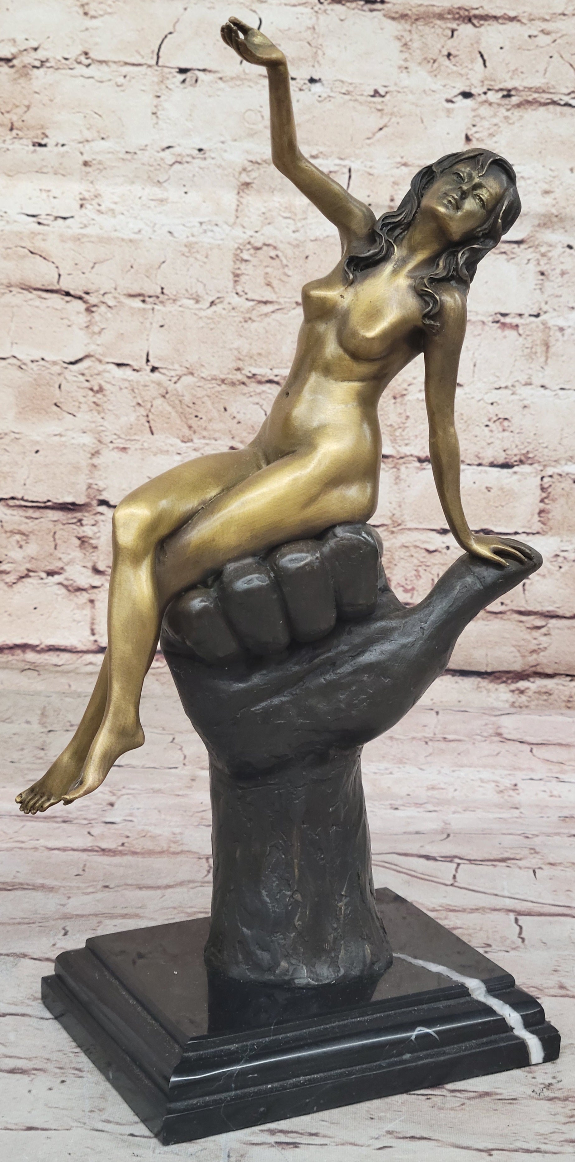 Genuine Bronze Sculpture Nude Naked Female Hot Cast Decor Lost Wax Method