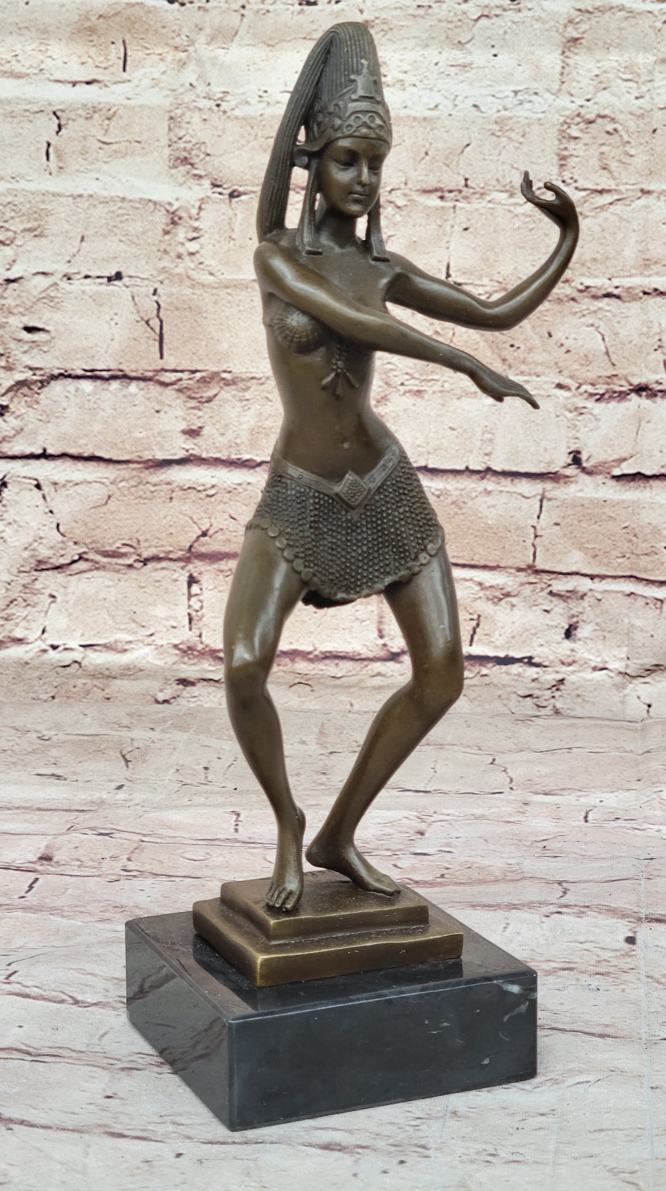 Art Deco Nouveau Hot Cast Tribute to Chiparus Erotic Dancer Bronze Sculpture NR