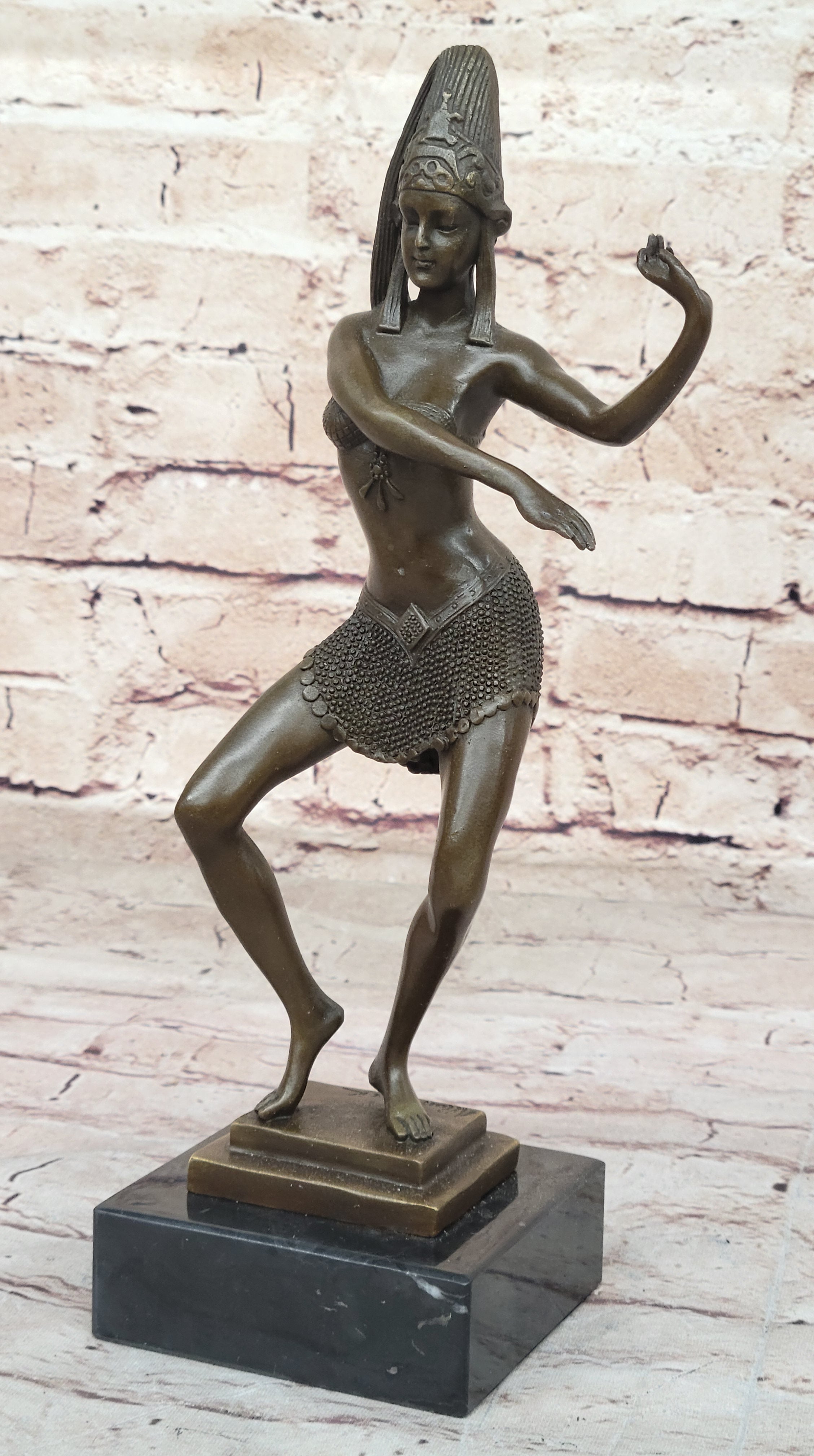 Art Deco Nouveau Hot Cast Tribute to Chiparus Erotic Dancer Bronze Sculpture NR