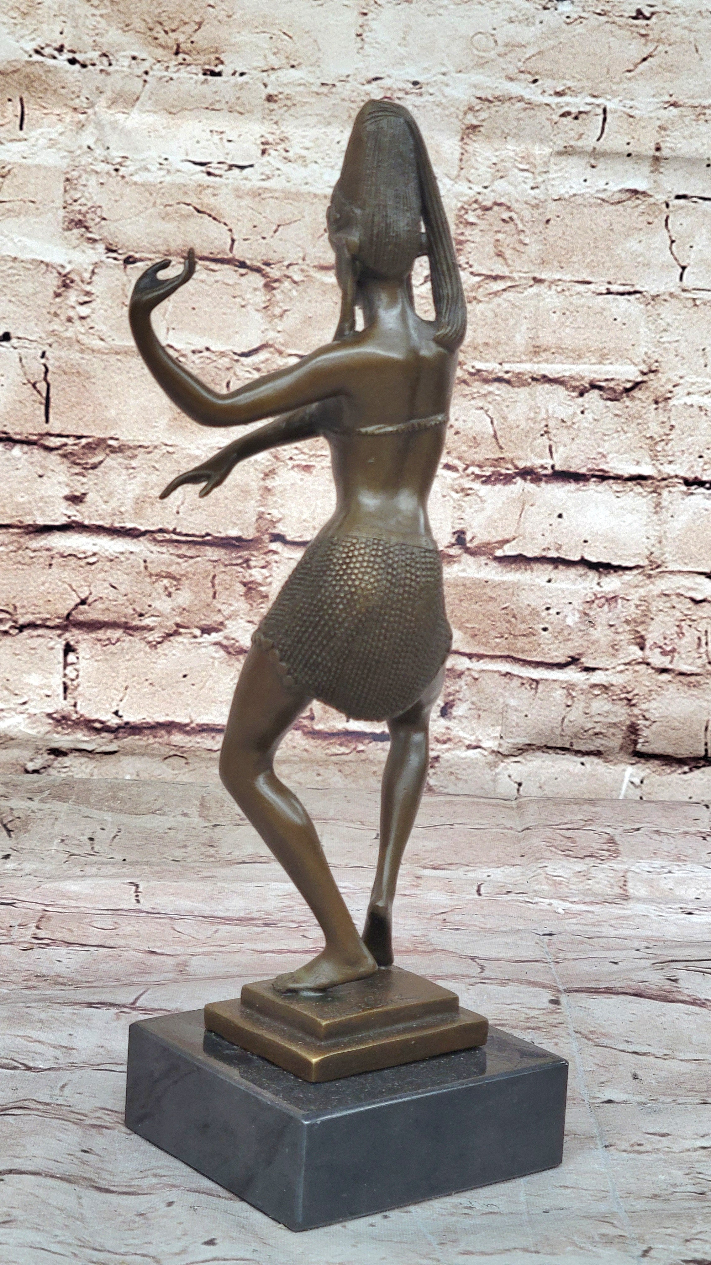 Art Deco Nouveau Hot Cast Tribute to Chiparus Erotic Dancer Bronze Sculpture NR