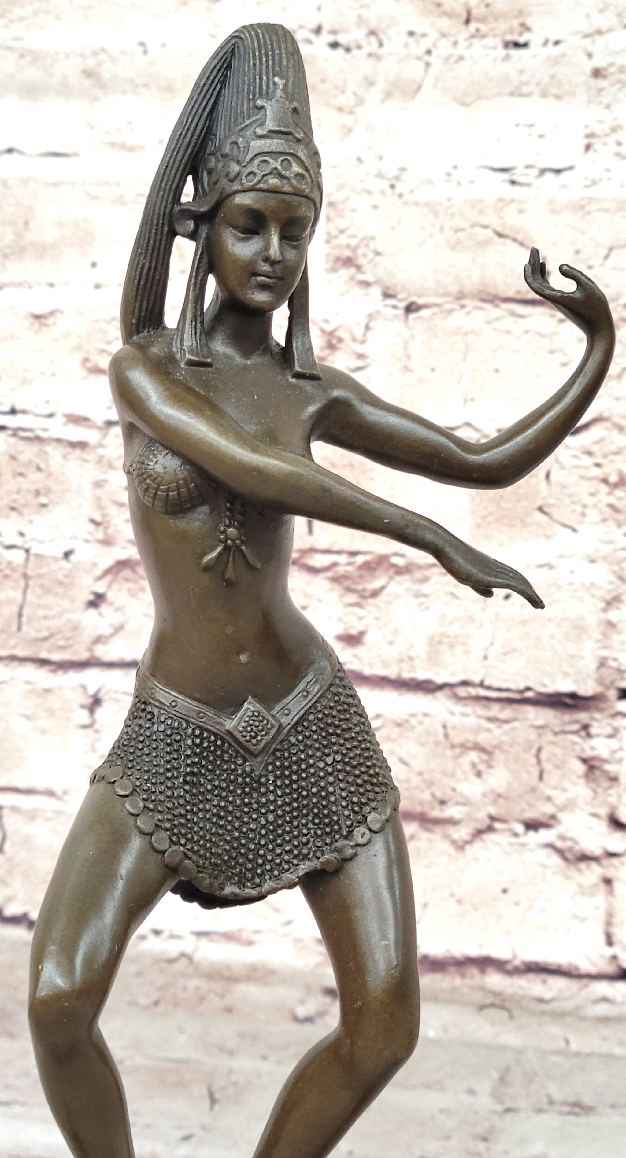 Art Deco Nouveau Hot Cast Tribute to Chiparus Erotic Dancer Bronze Sculpture NR