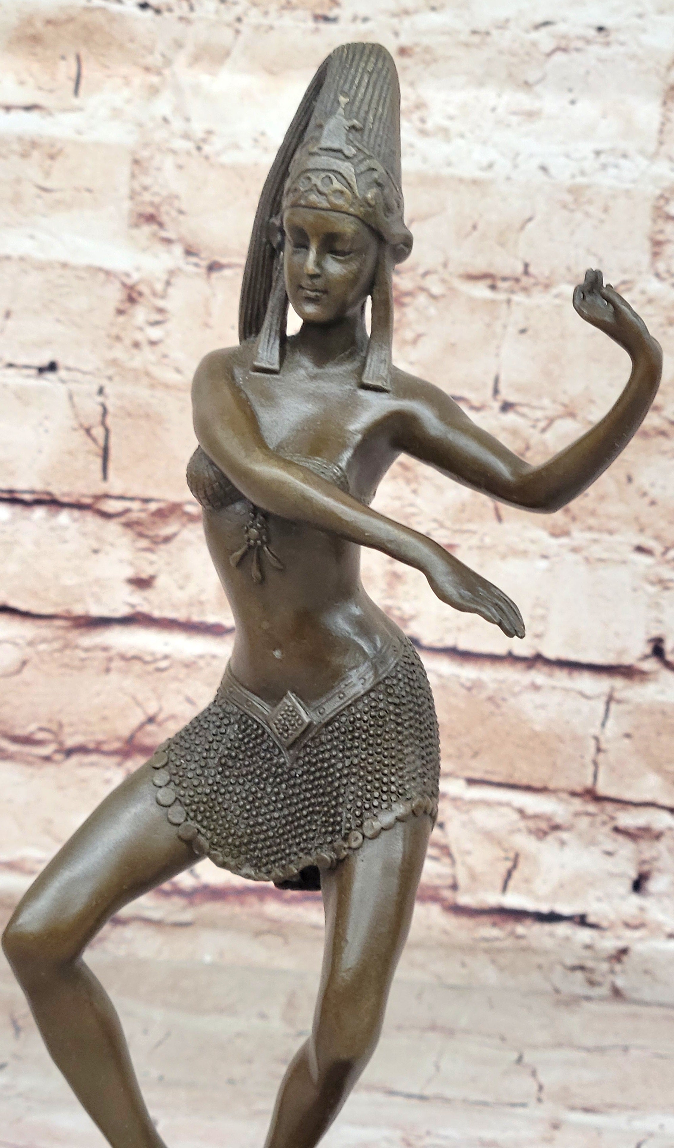 Art Deco Nouveau Hot Cast Tribute to Chiparus Erotic Dancer Bronze Sculpture NR