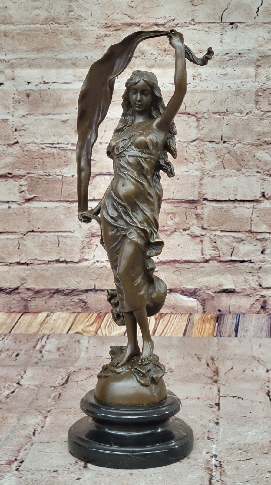 Bronze Dream Goddess L’Aurore Sculpture by Moreau Handmade Decorative Figurine