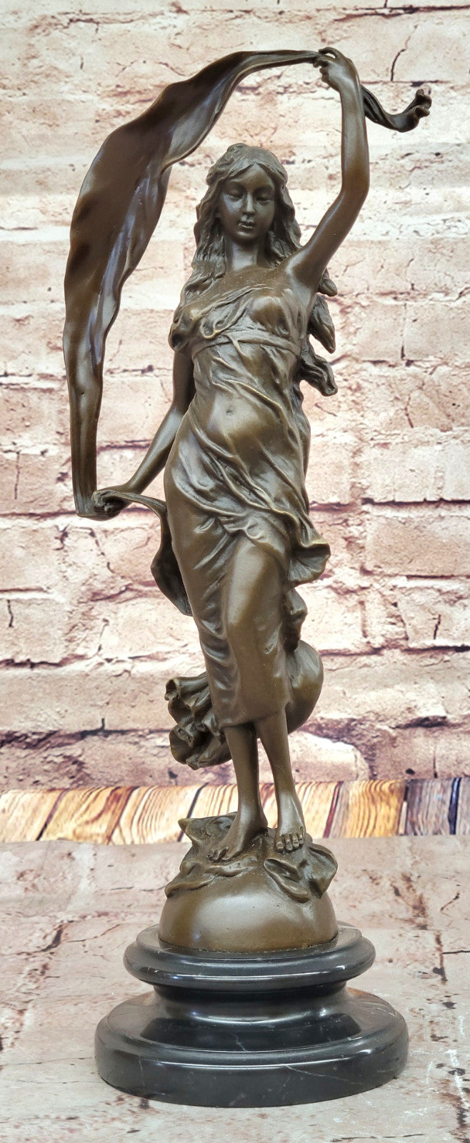 Bronze Dream Goddess L’Aurore Sculpture by Moreau Handmade Decorative Figurine