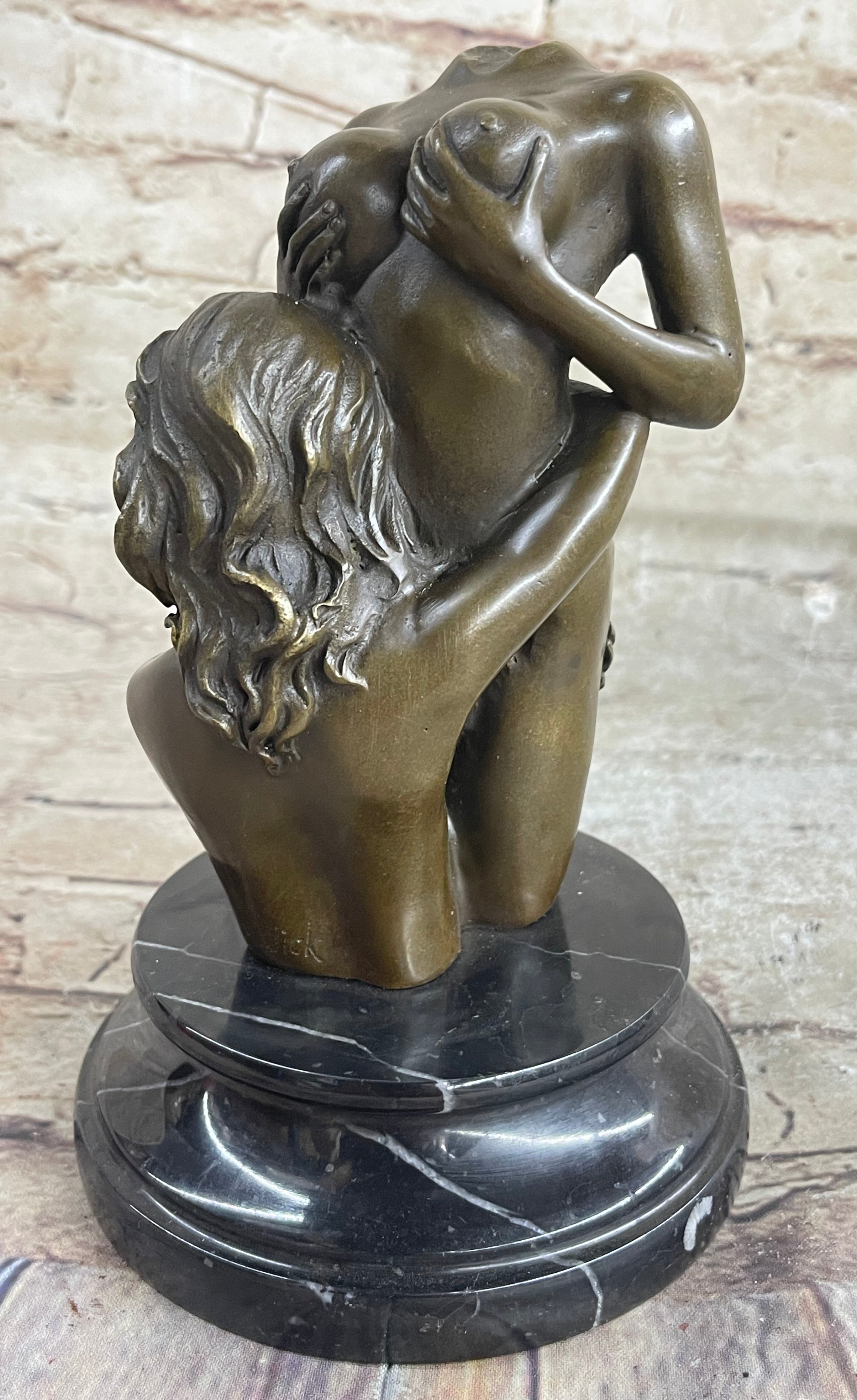 Two Nude Female Abstract Modern Bronze Sculpture Statue Figurine Figure Deal