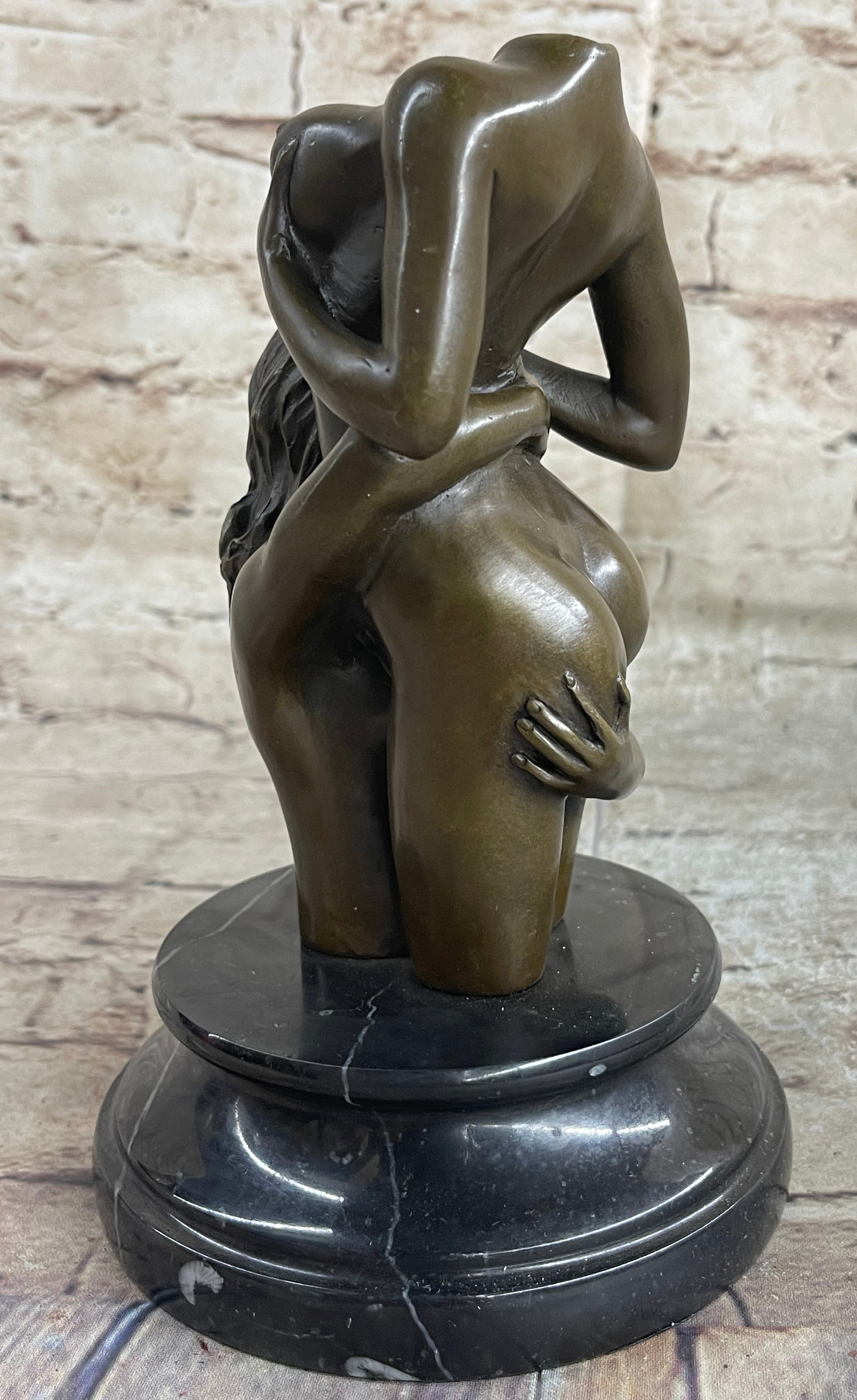 Two Nude Female Abstract Modern Bronze Sculpture Statue Figurine Figure Deal