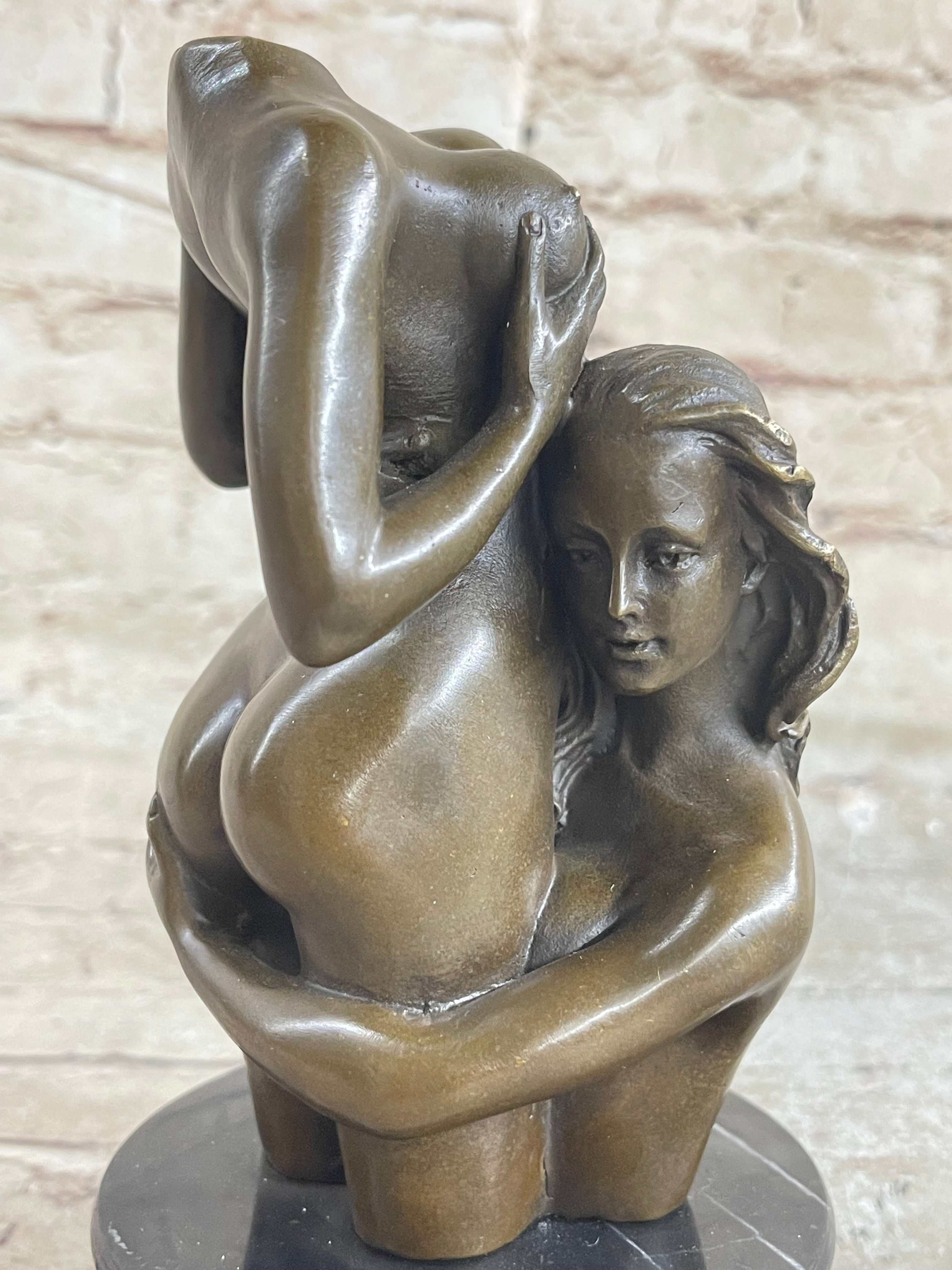 Two Nude Female Abstract Modern Bronze Sculpture Statue Figurine Figure Deal