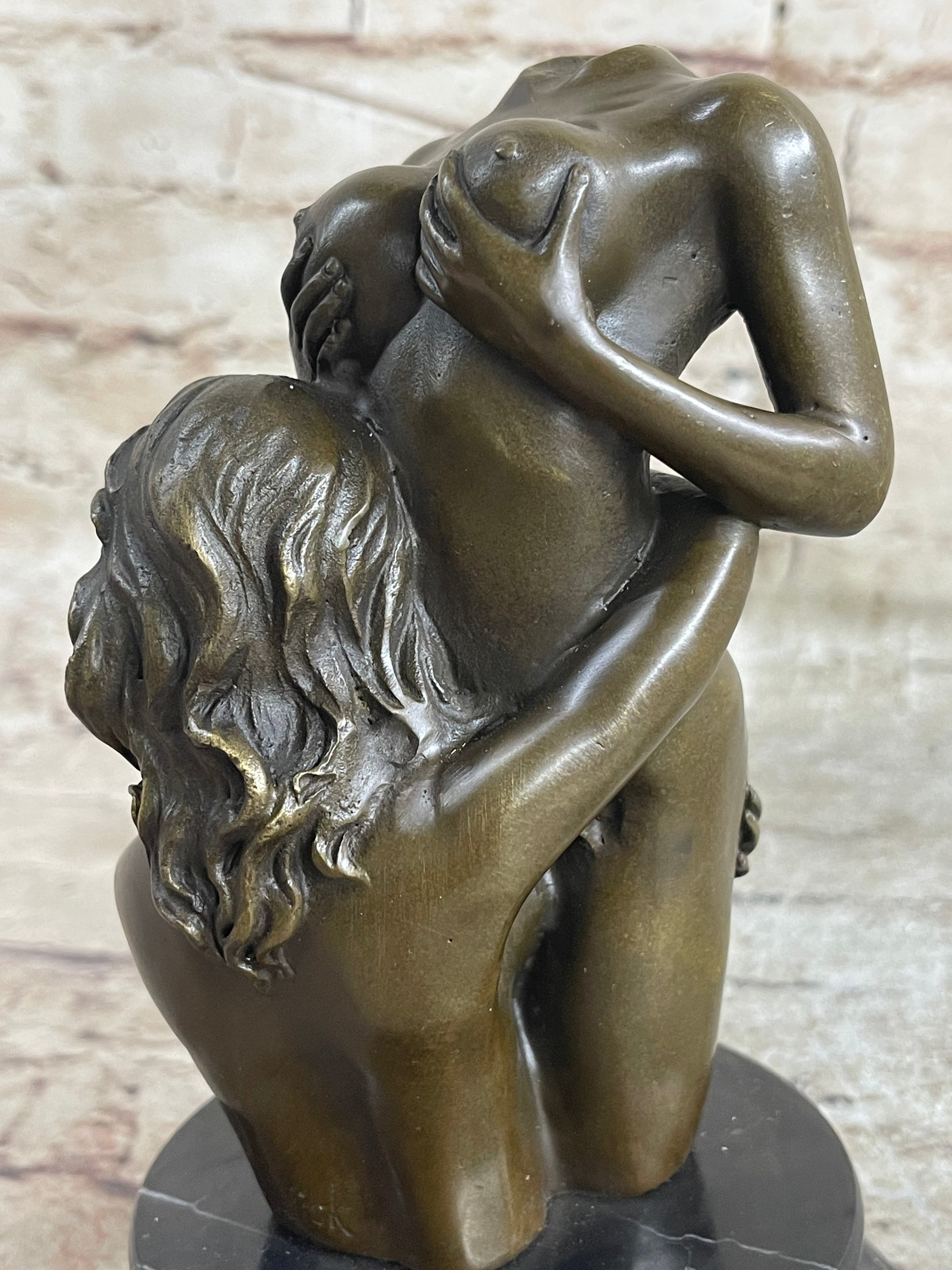 Two Nude Female Abstract Modern Bronze Sculpture Statue Figurine Figure Deal