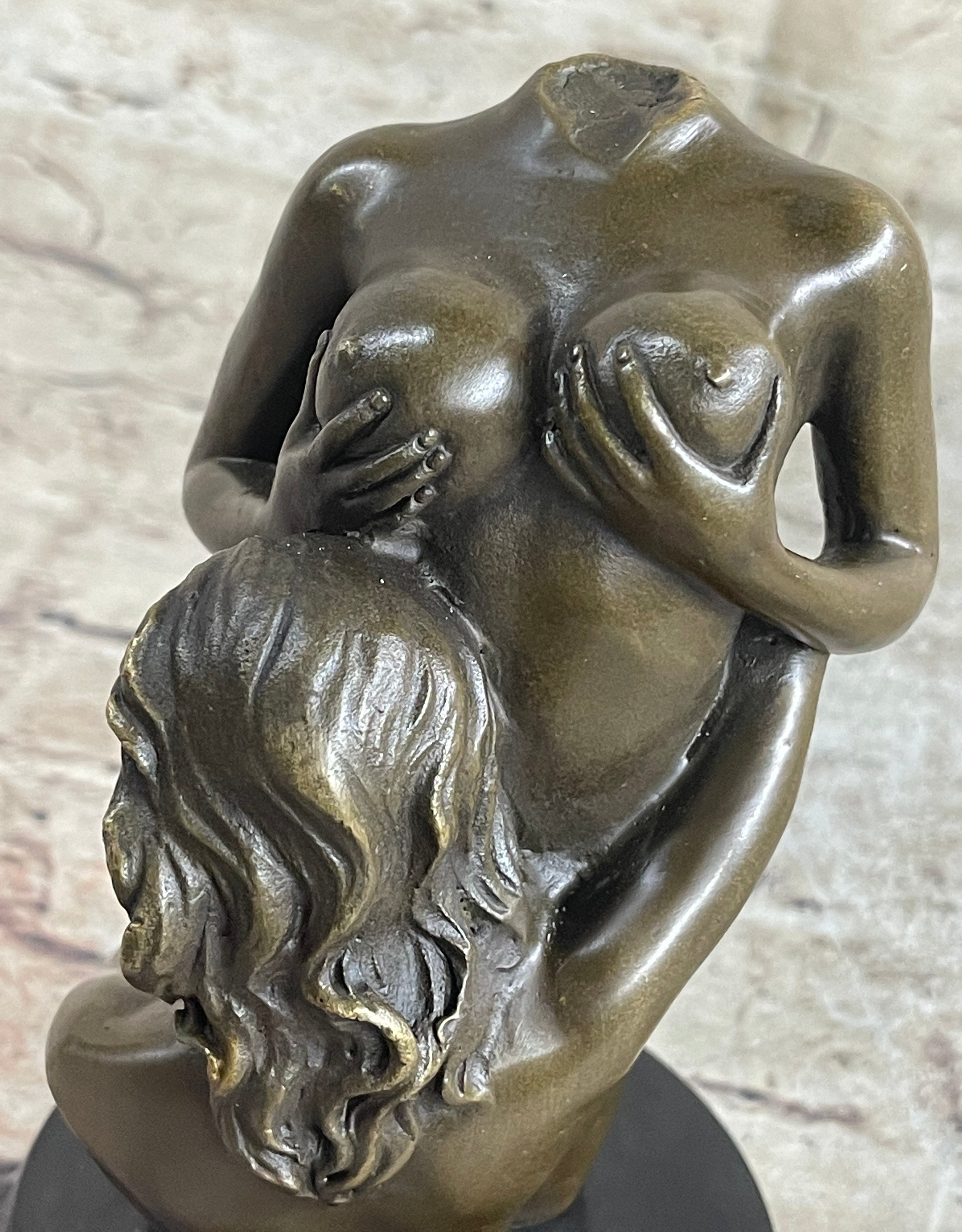 Two Nude Female Abstract Modern Bronze Sculpture Statue Figurine Figure Deal