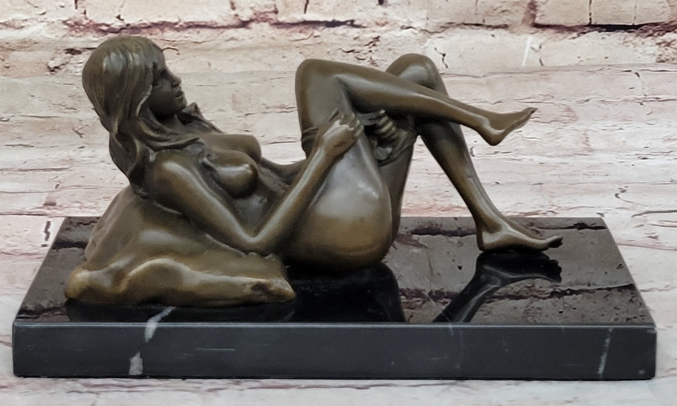 BRONZE NUDE WOMAN Girl Model Erotic sculpture CLOSEOUT ART statue Marble Figure