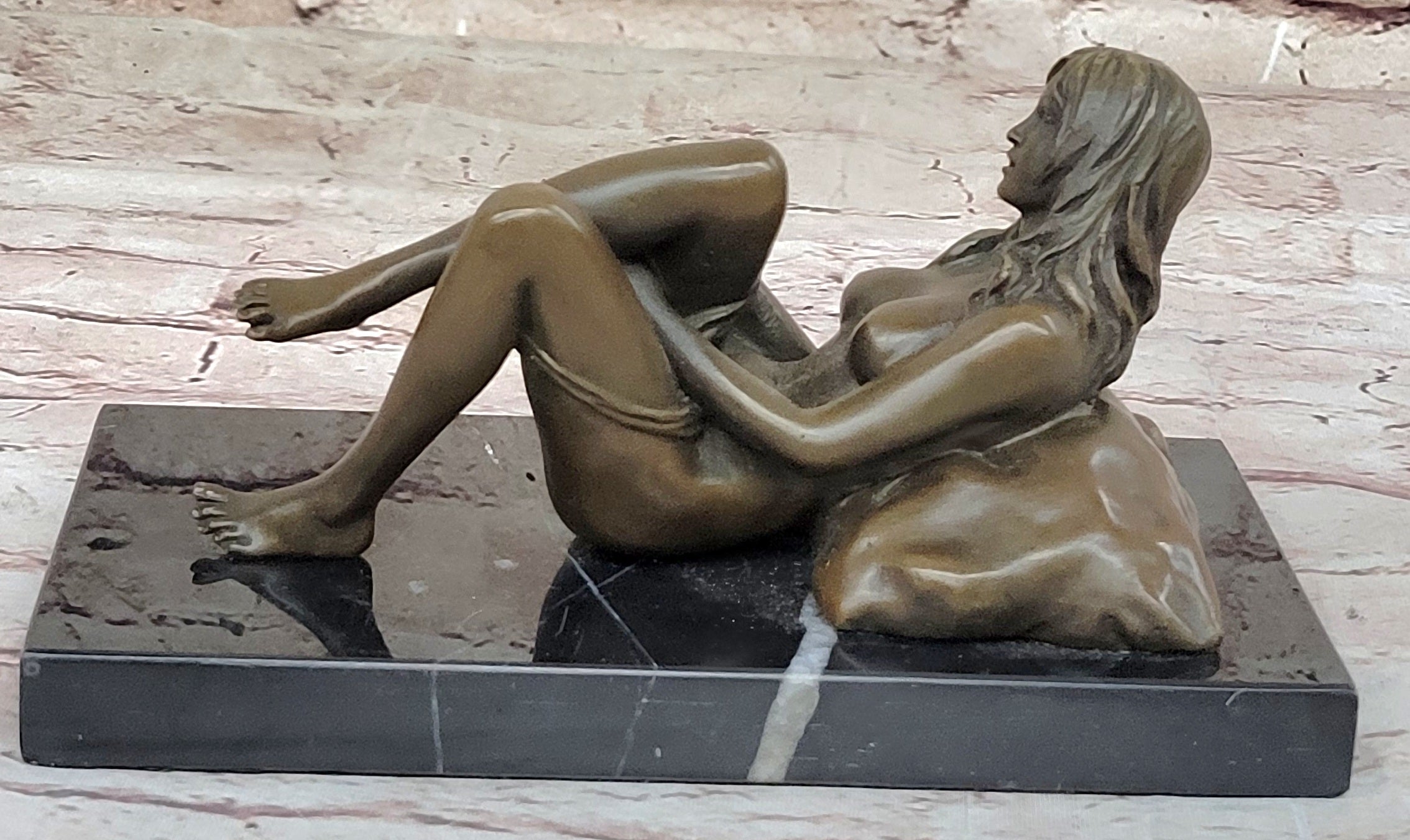 BRONZE NUDE WOMAN Girl Model Erotic sculpture CLOSEOUT ART statue Marble Figure