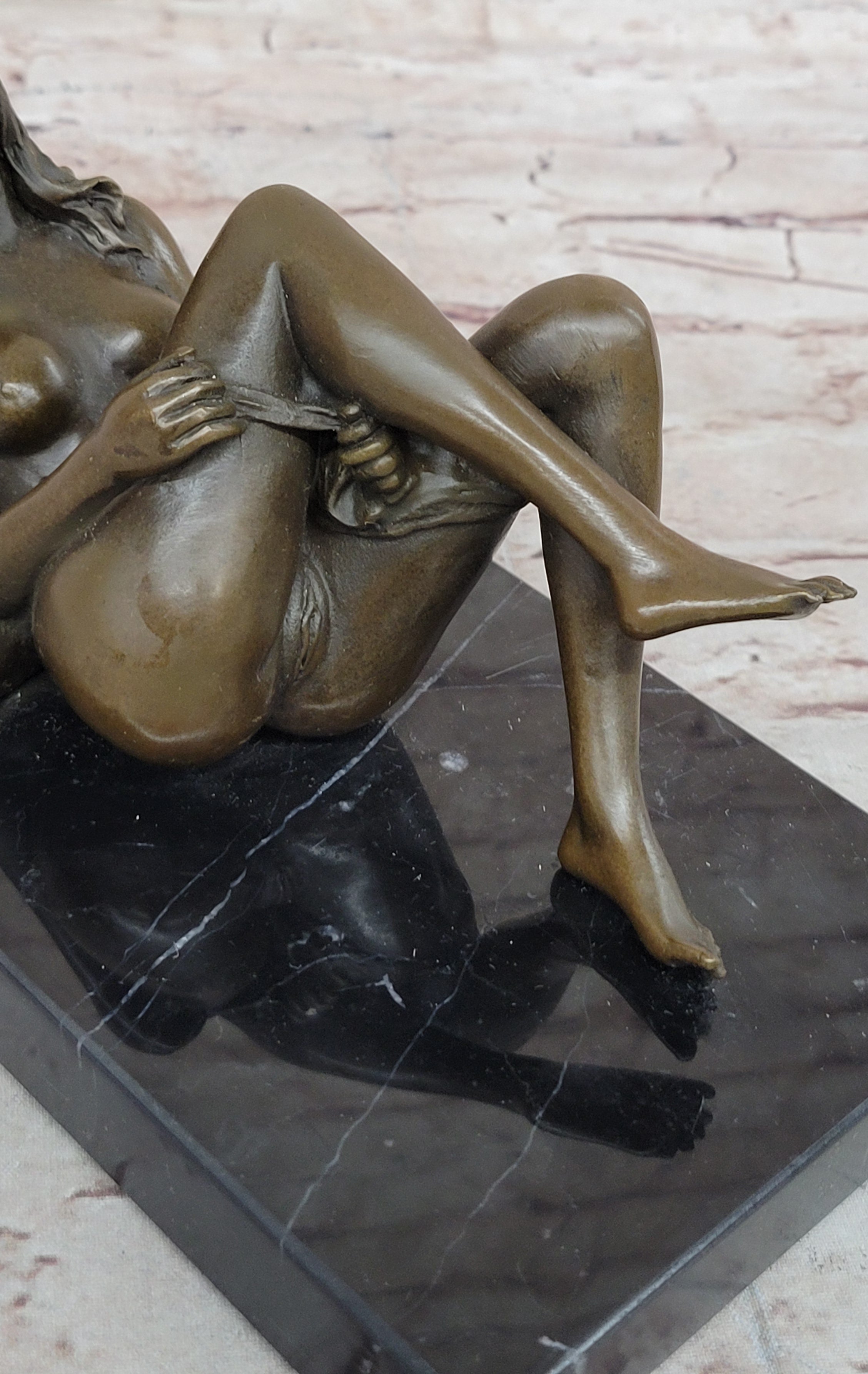 BRONZE NUDE WOMAN Girl Model Erotic sculpture CLOSEOUT ART statue Marble Figure