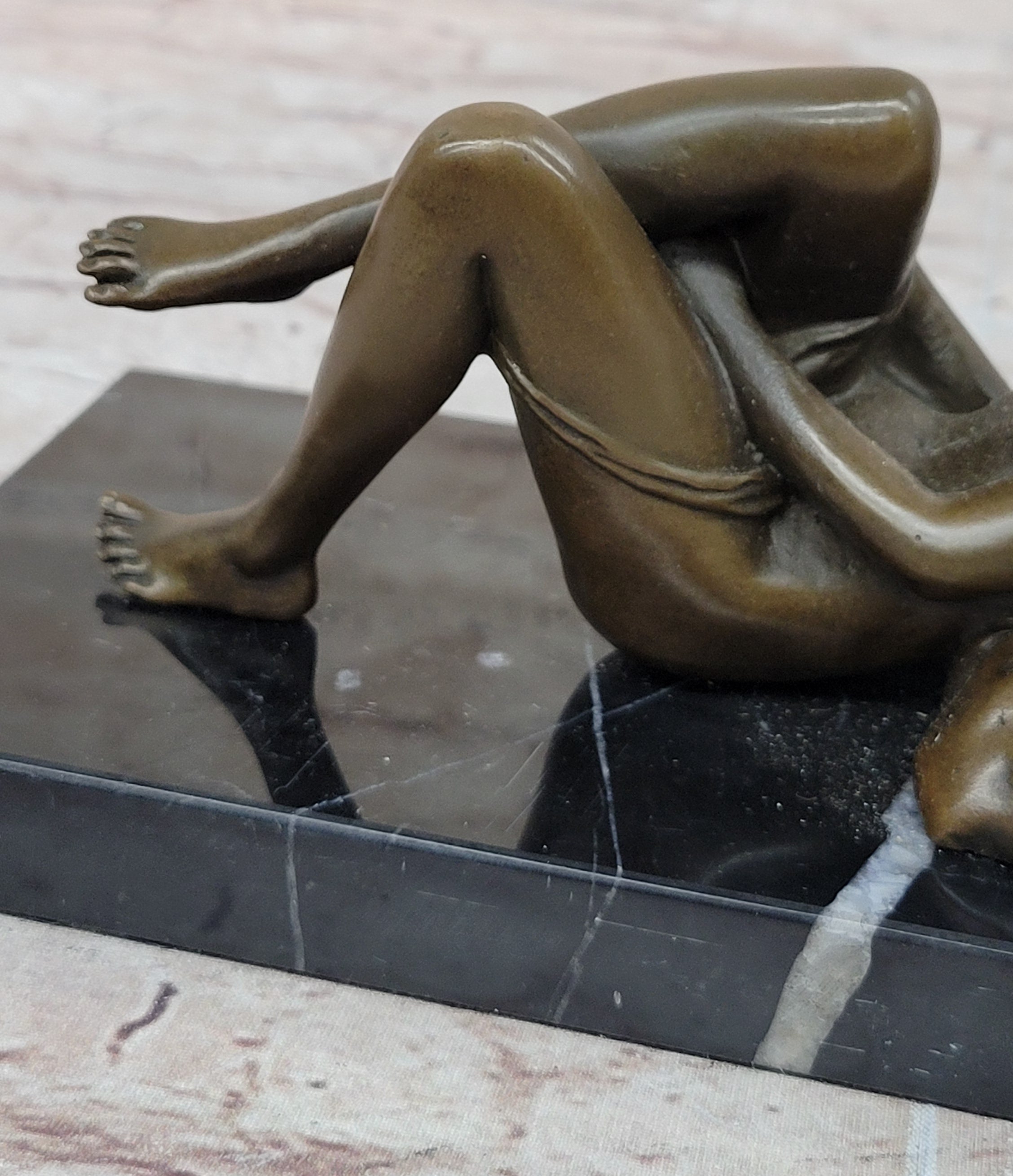 BRONZE NUDE WOMAN Girl Model Erotic sculpture CLOSEOUT ART statue Marble Figure