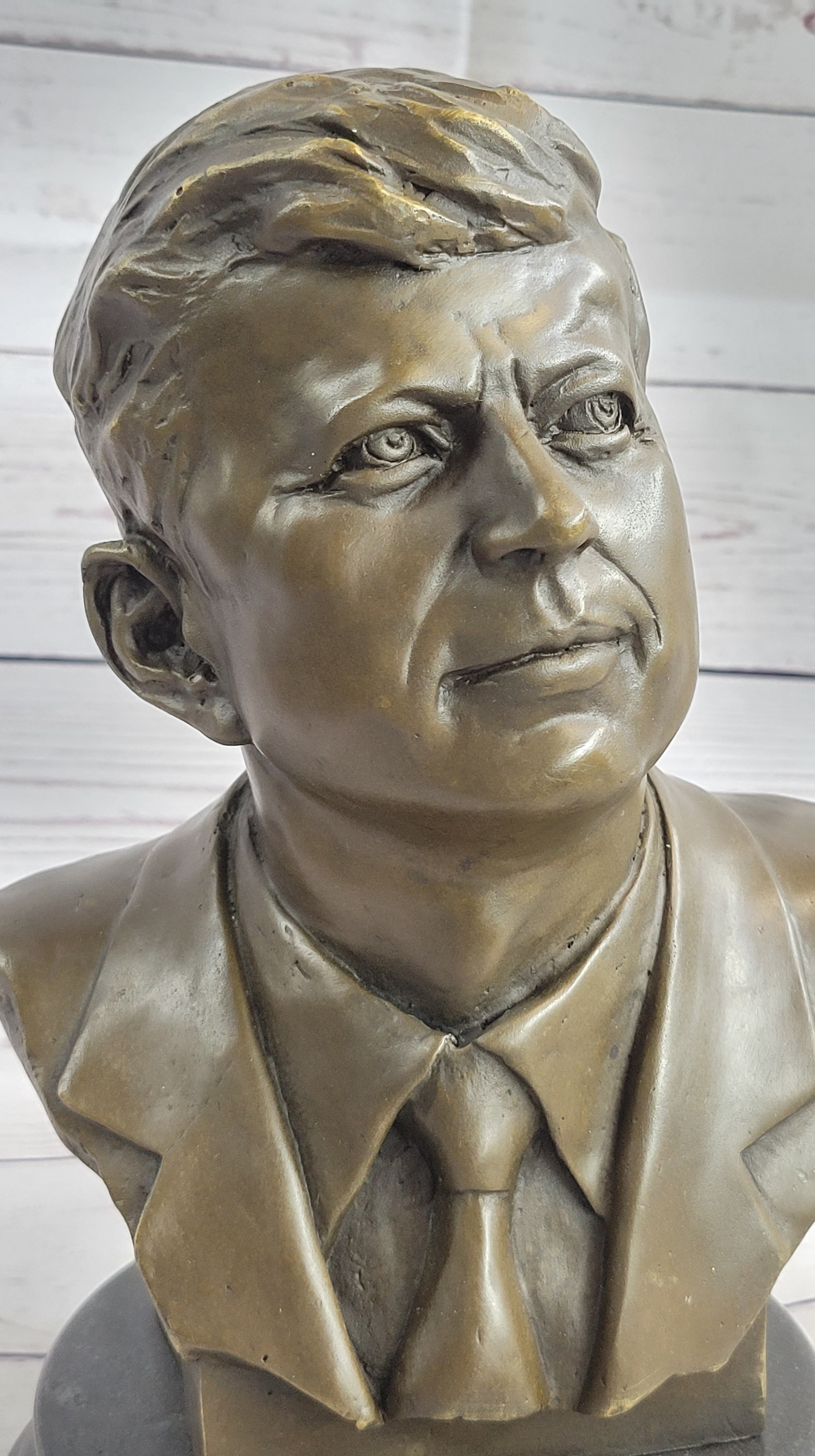 Vintage JFK BUST 100% Real Bronze on Marble Base President John F. Kennedy Sale