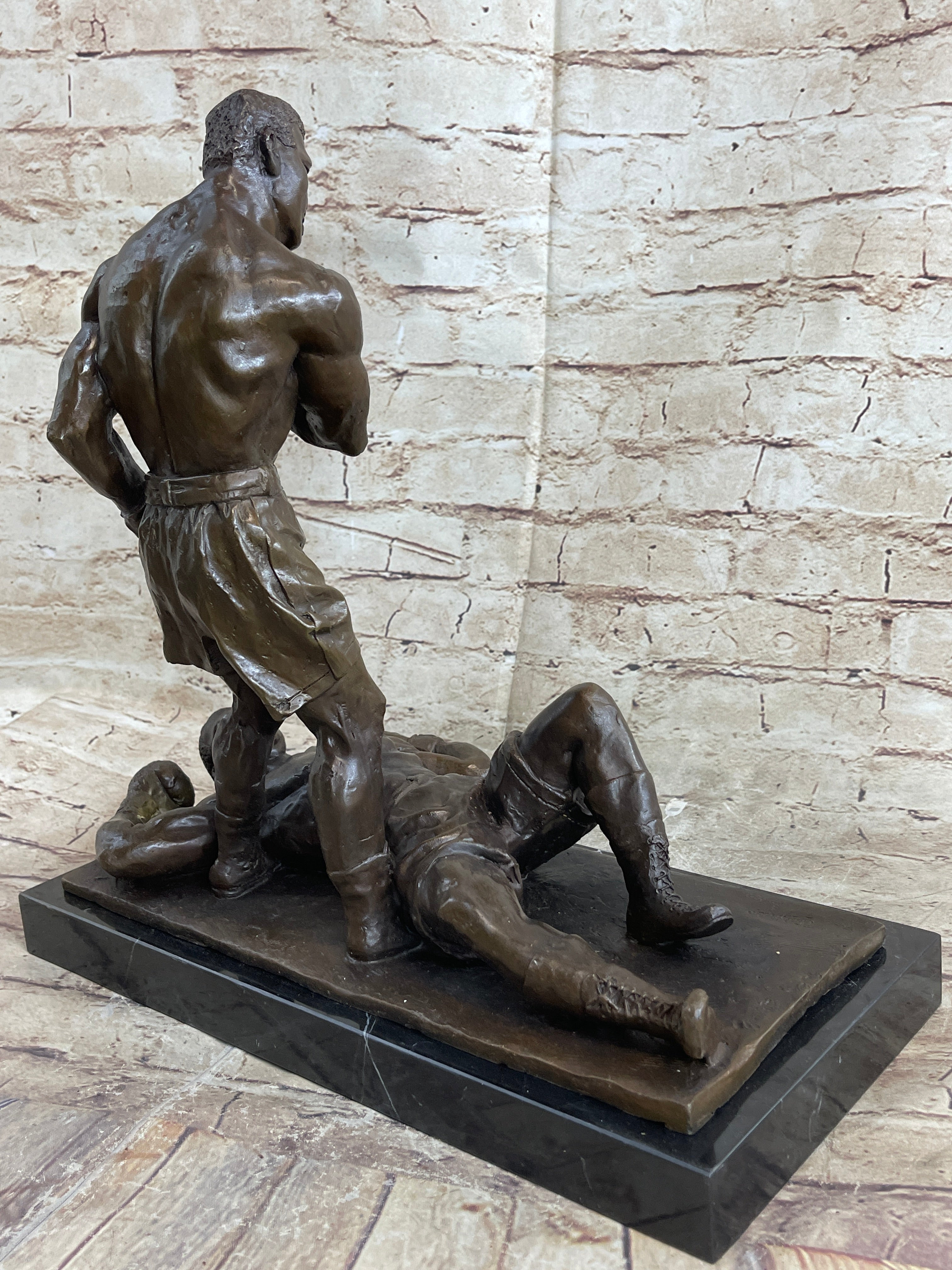 Famous Boxing Champ Bronze Sculpture Marble base Statue Figurine Gift