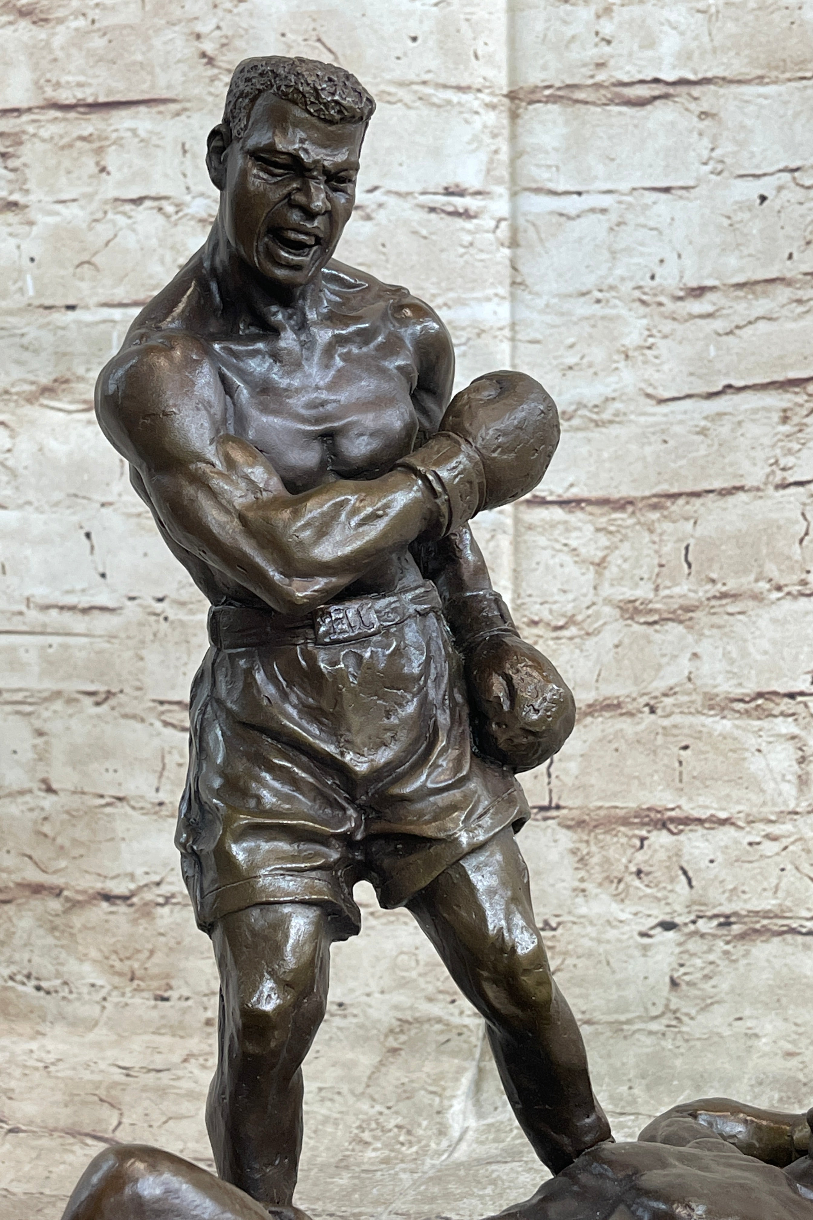 Famous Boxing Champ Bronze Sculpture Marble base Statue Figurine Gift