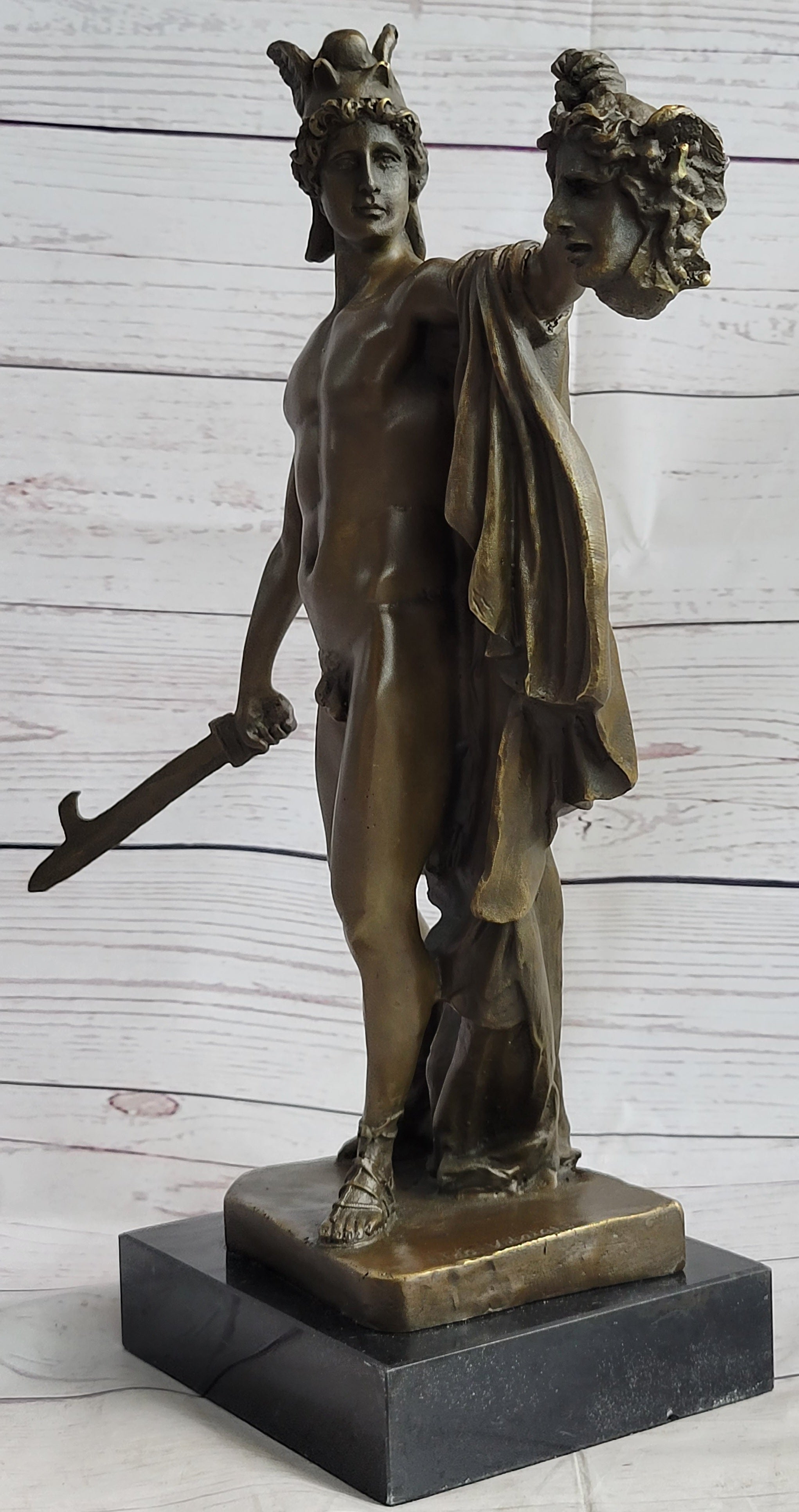 Signed Aldo Vitaleh tribute to Cellini Perseus Beheading the Medusa Bronze Nude