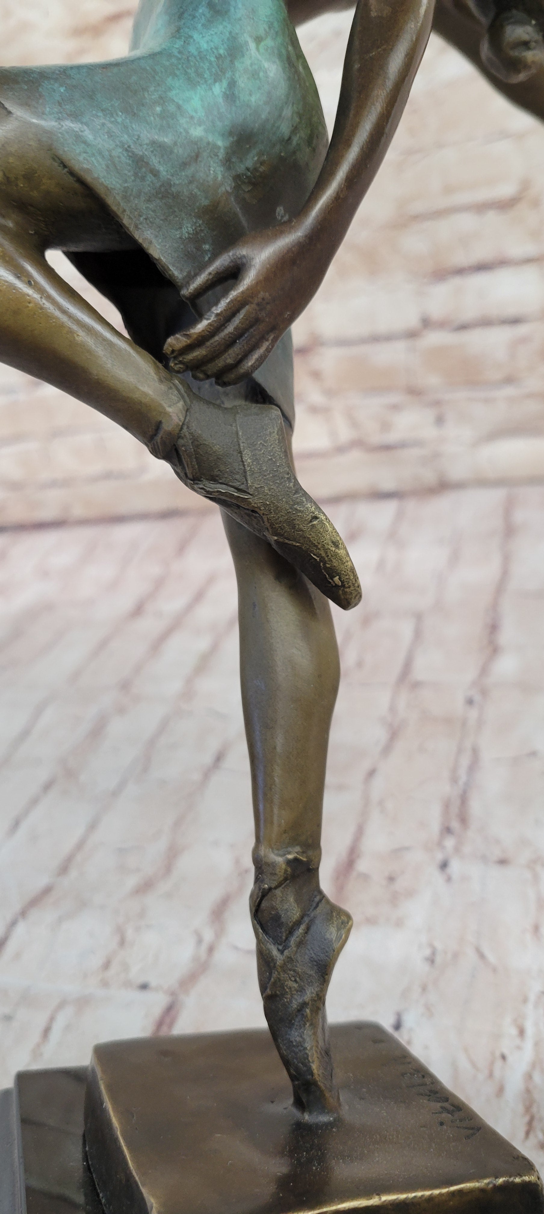 Art Deco Italian Artist Vitaleh Ballerina Dancer Dancing Bronze Sculpture Figure