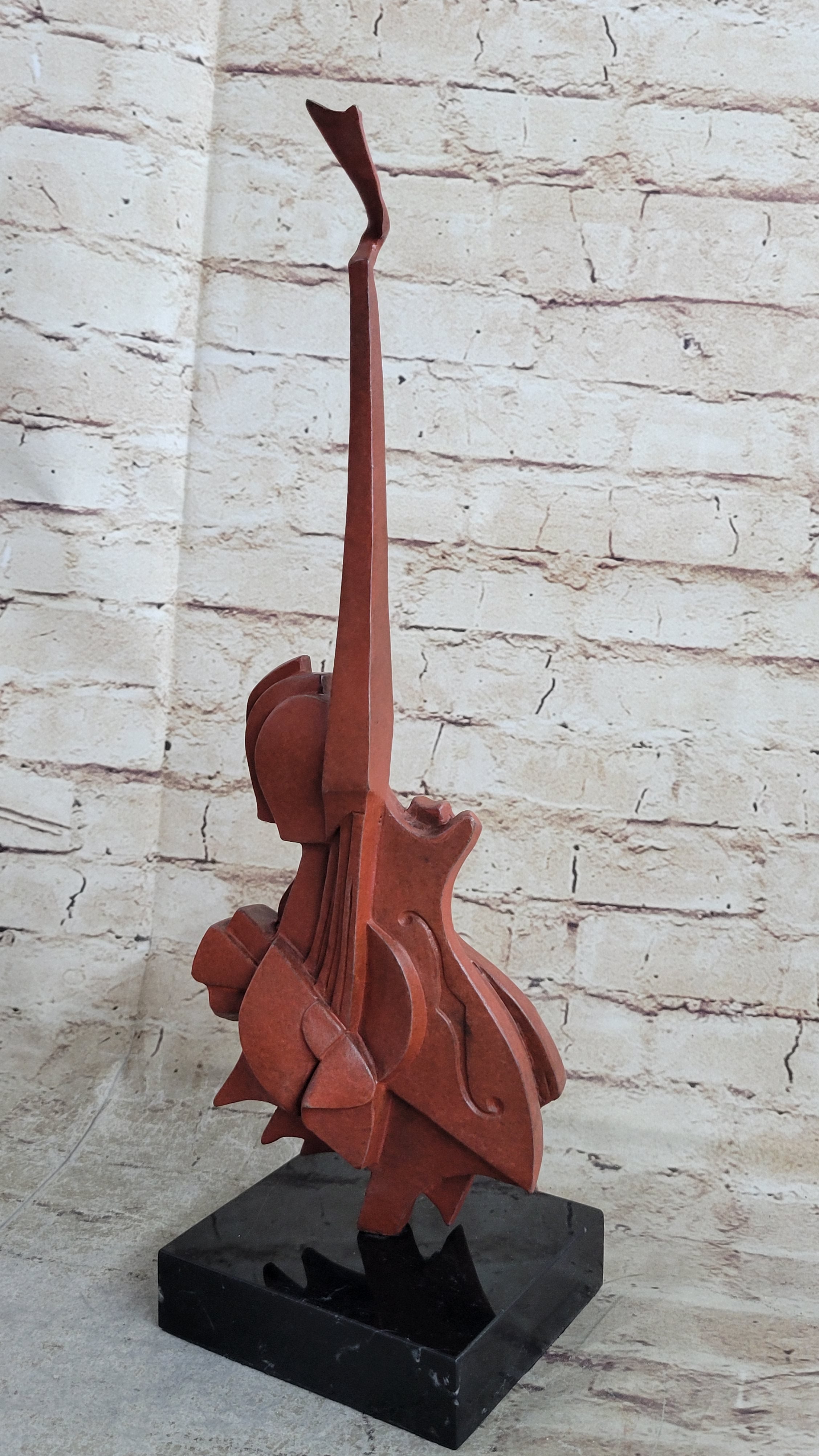 large size instruments statue bronze broken cello sculpture European Finery