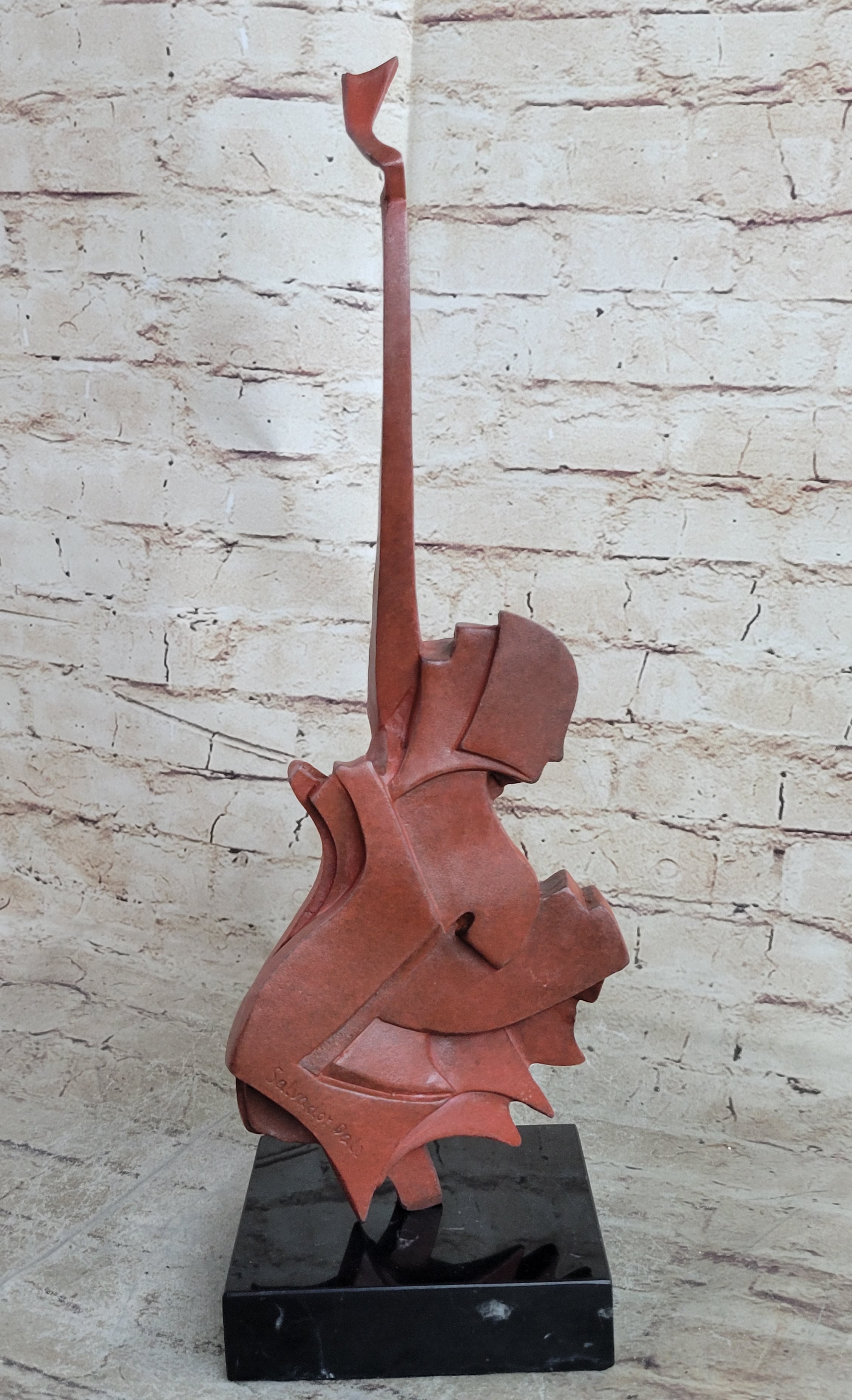 large size instruments statue bronze broken cello sculpture European Finery