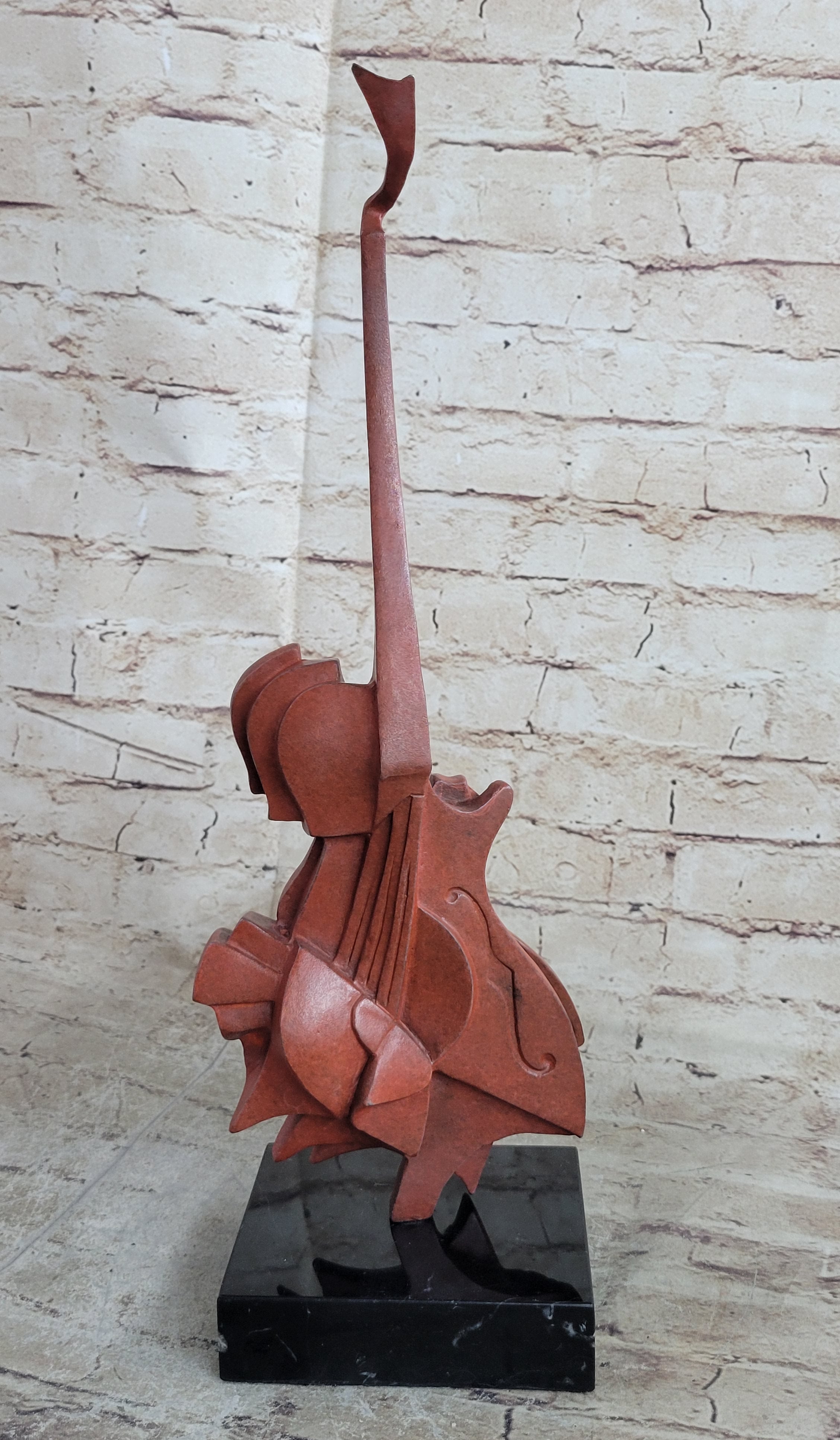 large size instruments statue bronze broken cello sculpture European Finery