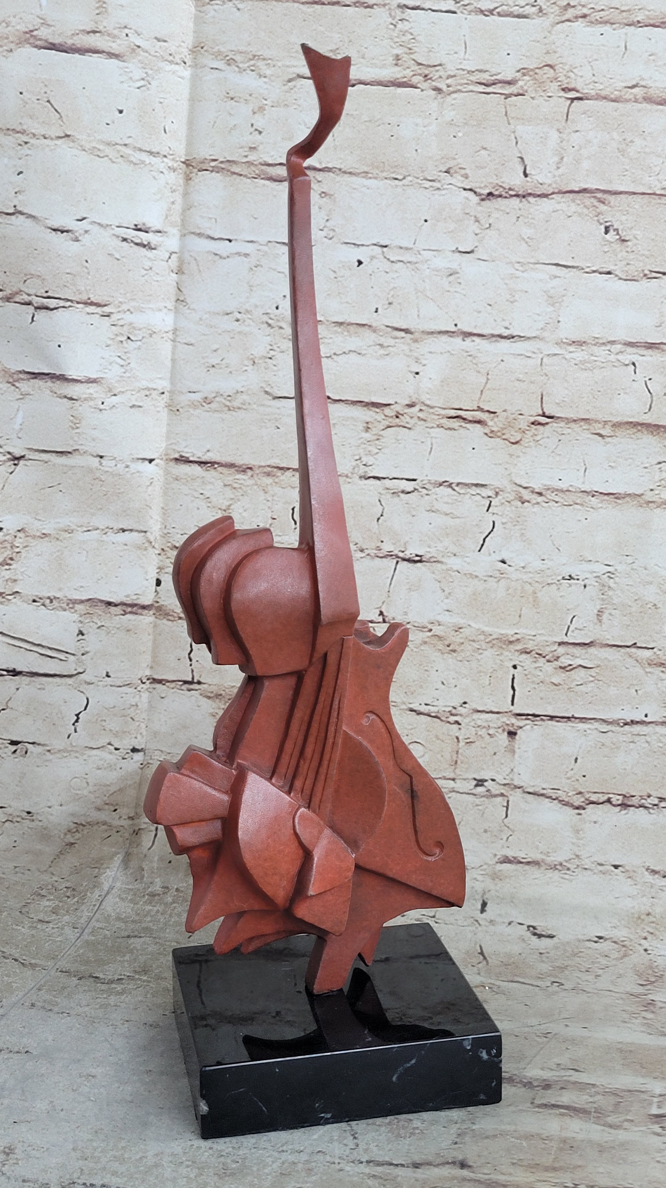 large size instruments statue bronze broken cello sculpture European Finery