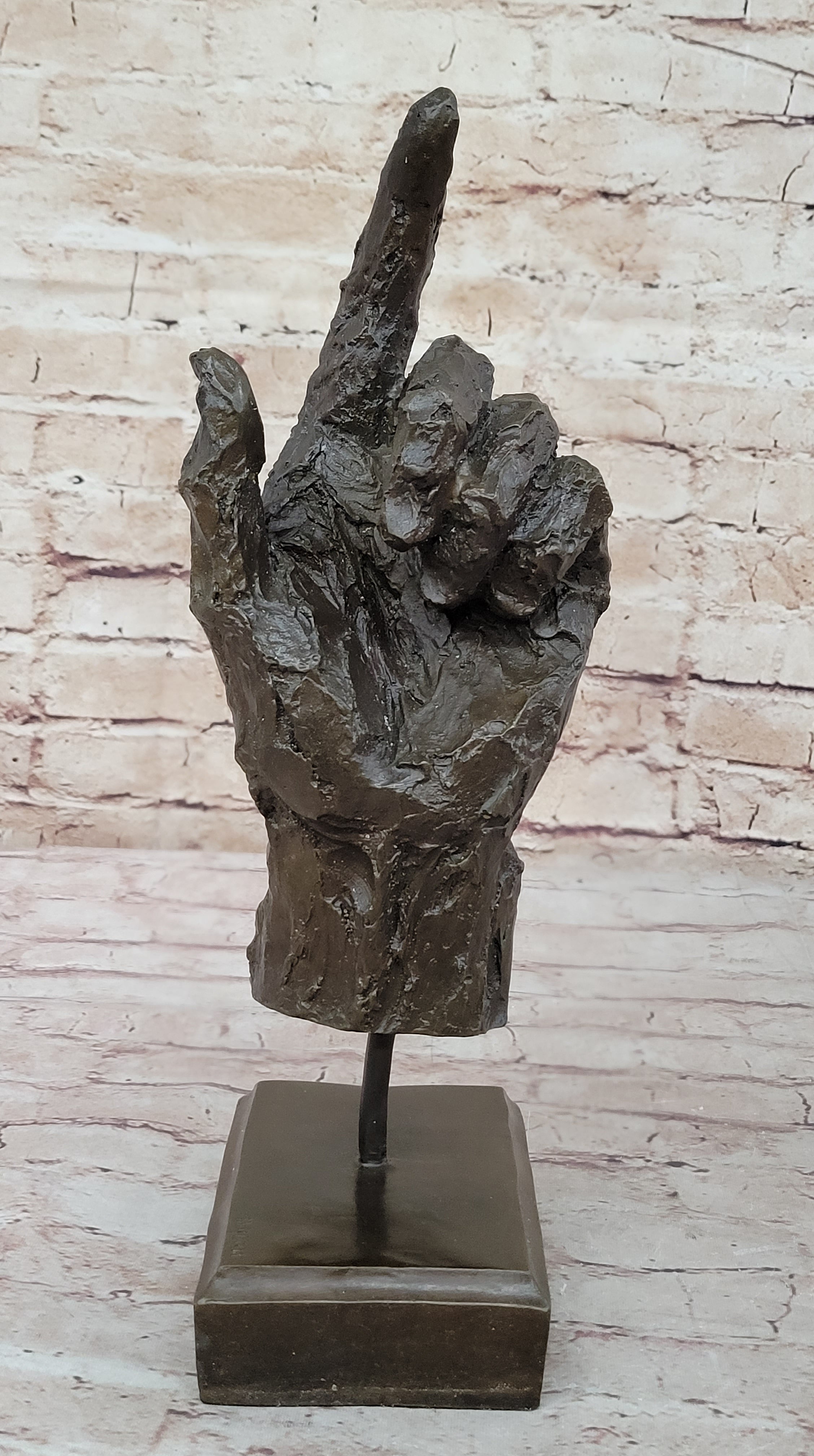 Abstract Modern Art Numbered Bronze Hand Gesture Sculpture Office Home Decor