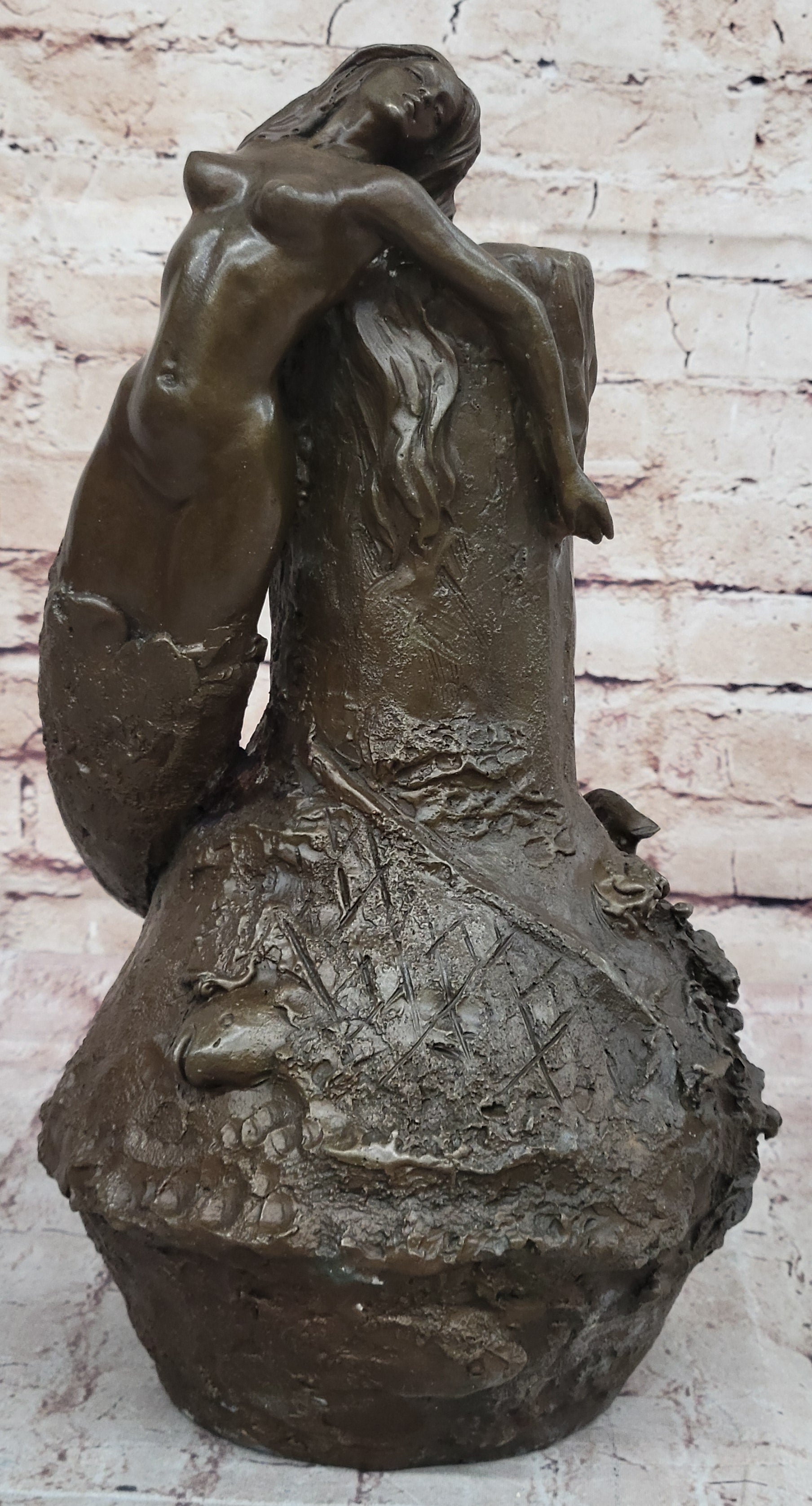 Handcrafted bronze sculpture SALE Merm Vitaleh Aldo Nouveau Art Original Signed