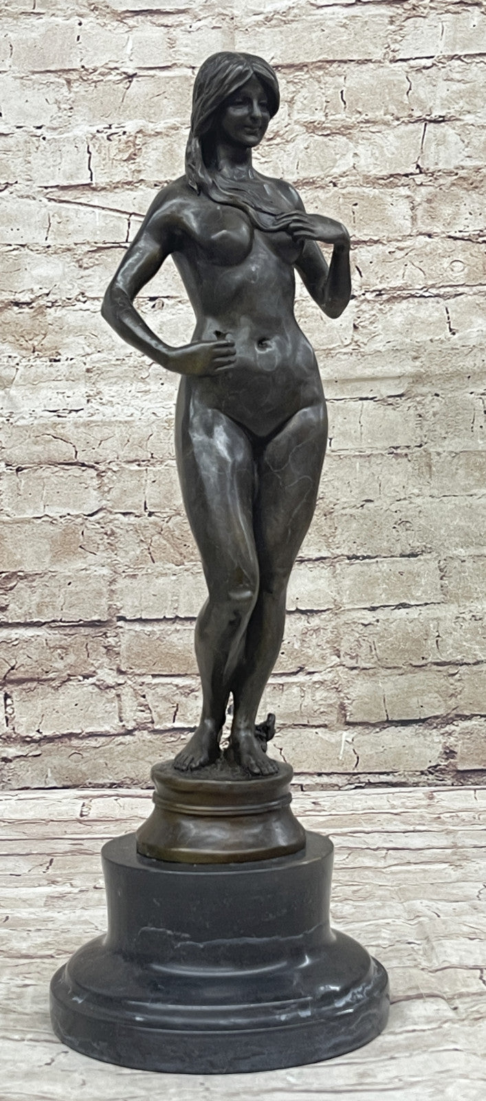 Original Bronze Statue of Woman by Aldo Vitaleh Handcrafted Home Office Decor