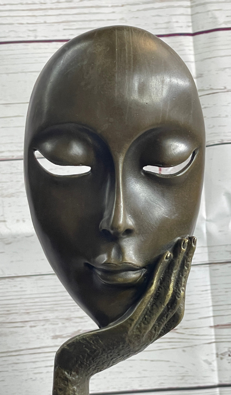 Dali-Inspired Thinking Woman Bronze Sculpture: Signed Original Artwork for Home Decor