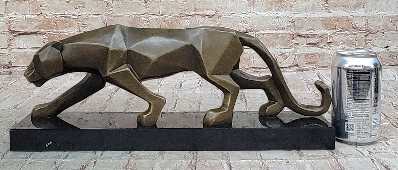 Fransisci Bronze Mountain Lion Sculpture: Home Office Modern Art Decor