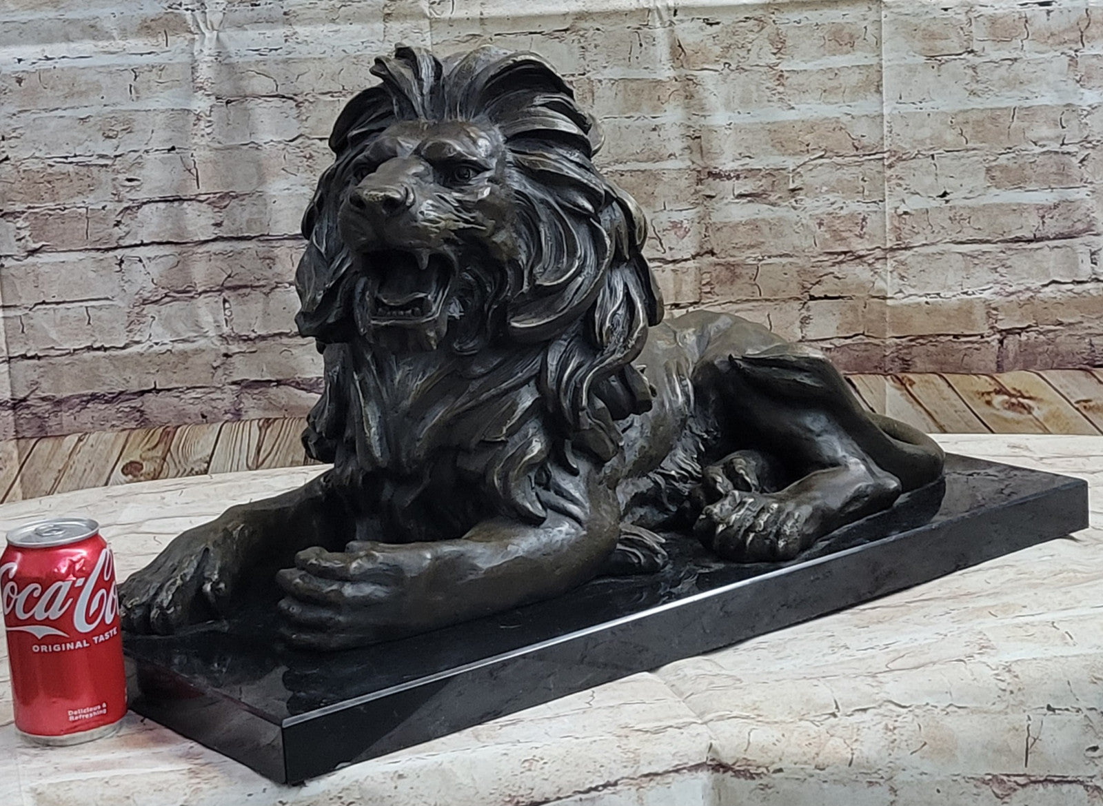 King of the Jungle Bronze Lion Sculpture: Collector`s Edition by Barye Figure