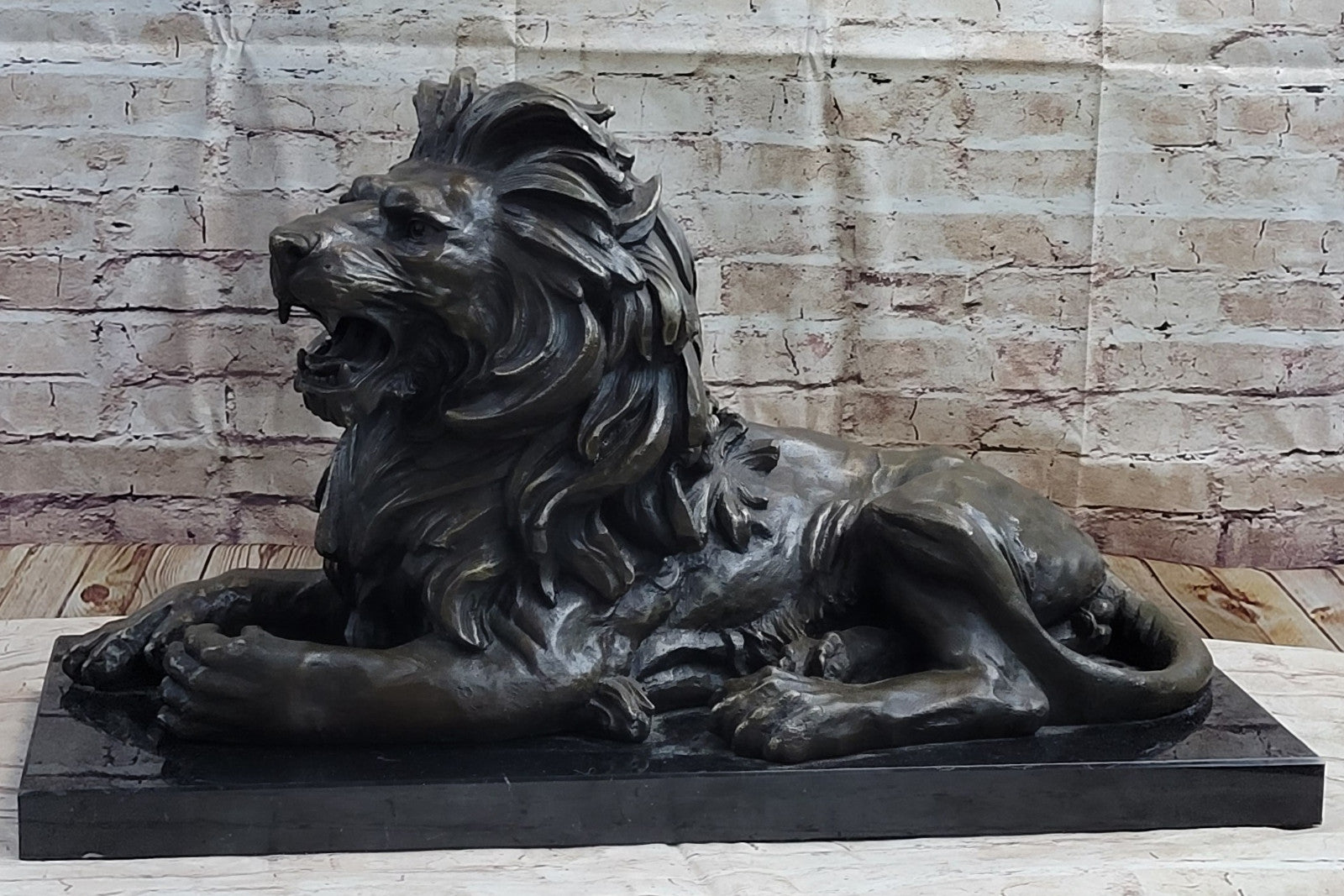 King of the Jungle Bronze Lion Sculpture: Collector`s Edition by Barye Figure