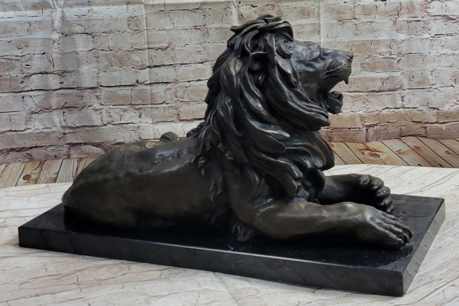 King of the Jungle Bronze Lion Sculpture: Collector`s Edition by Barye Figure