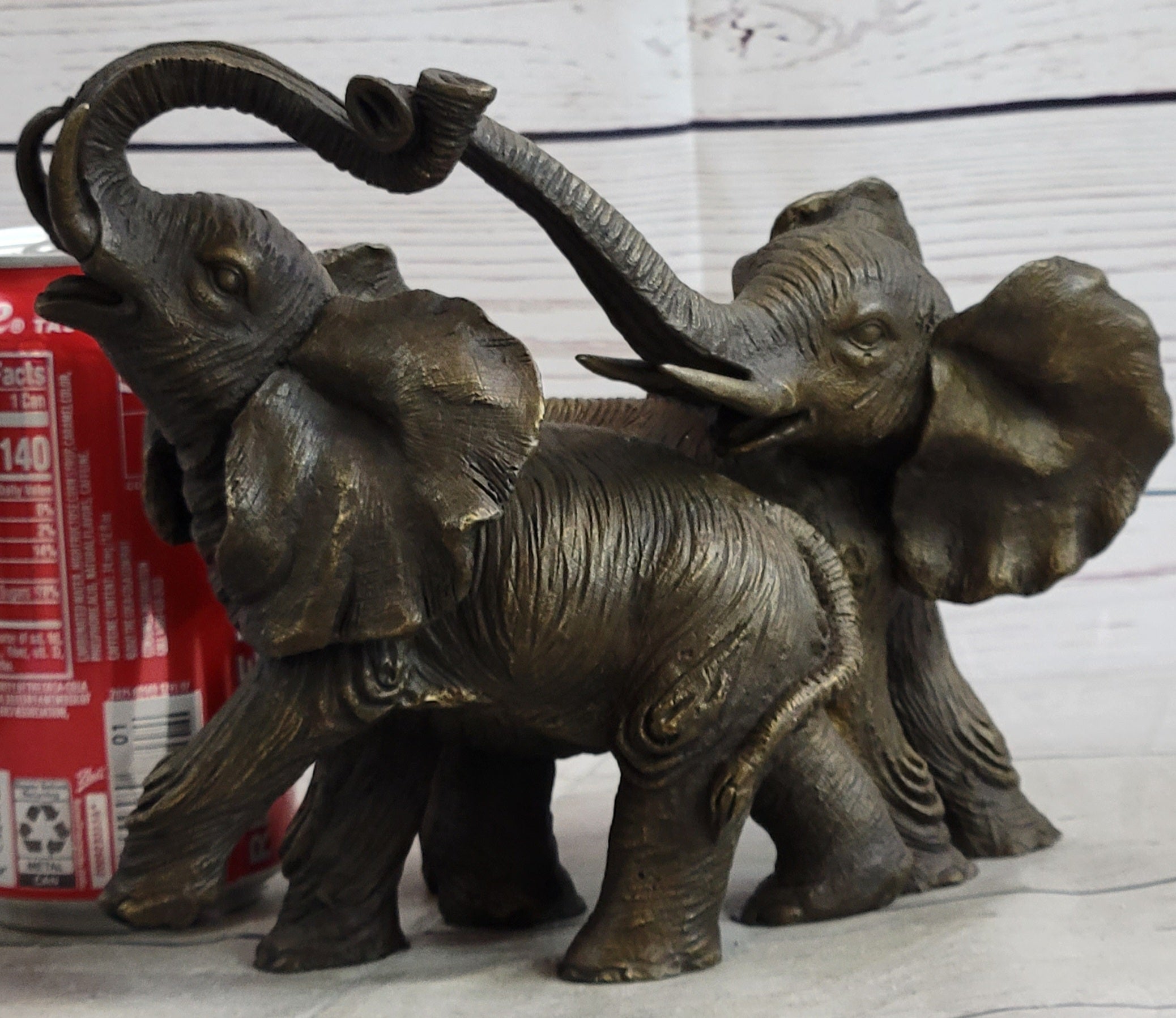 Elephant Family Bronze Sculpture Figurine Art Statue Decor Deco Hot Cast Figur