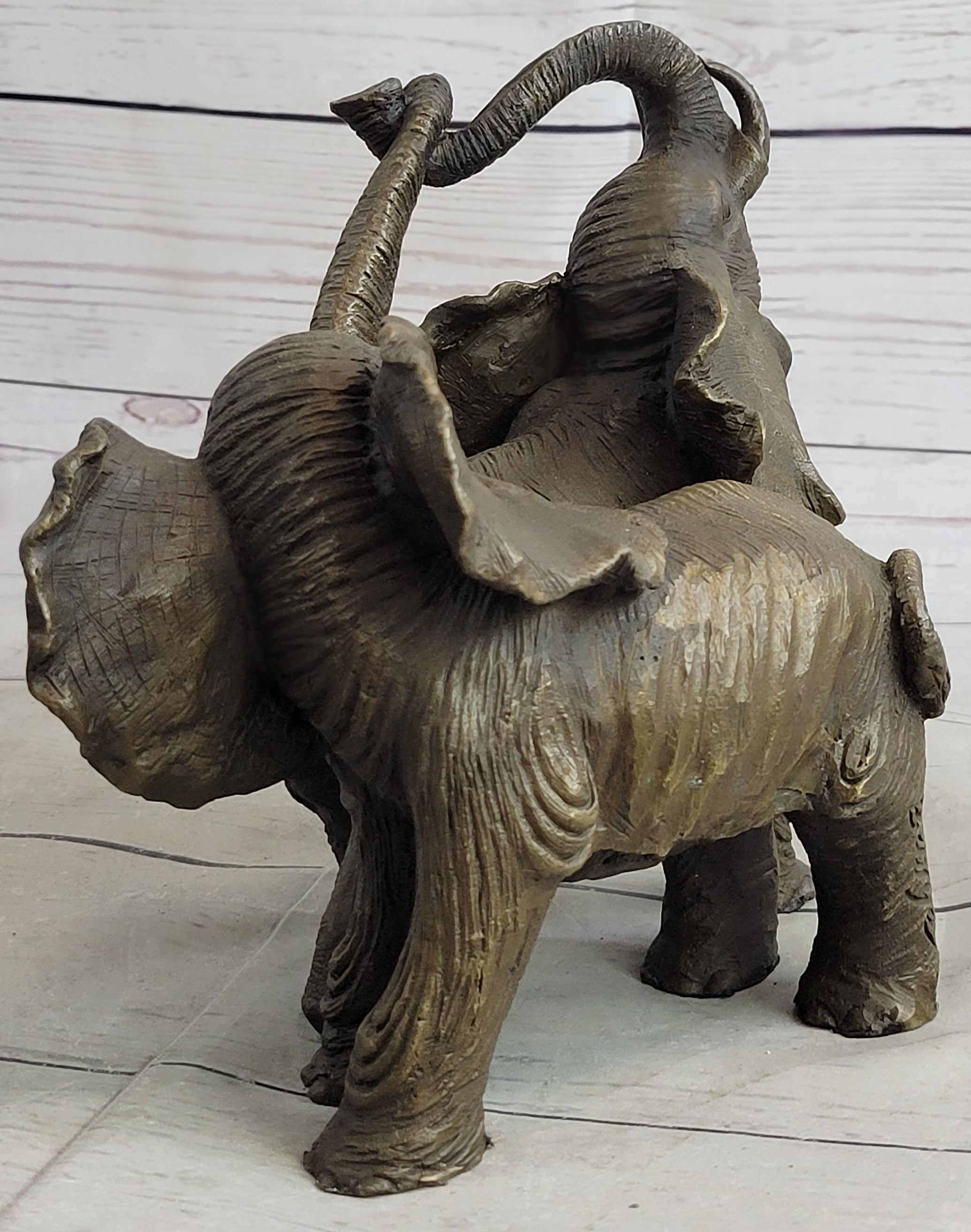 Elephant Family Bronze Sculpture Figurine Art Statue Decor Deco Hot Cast Figur