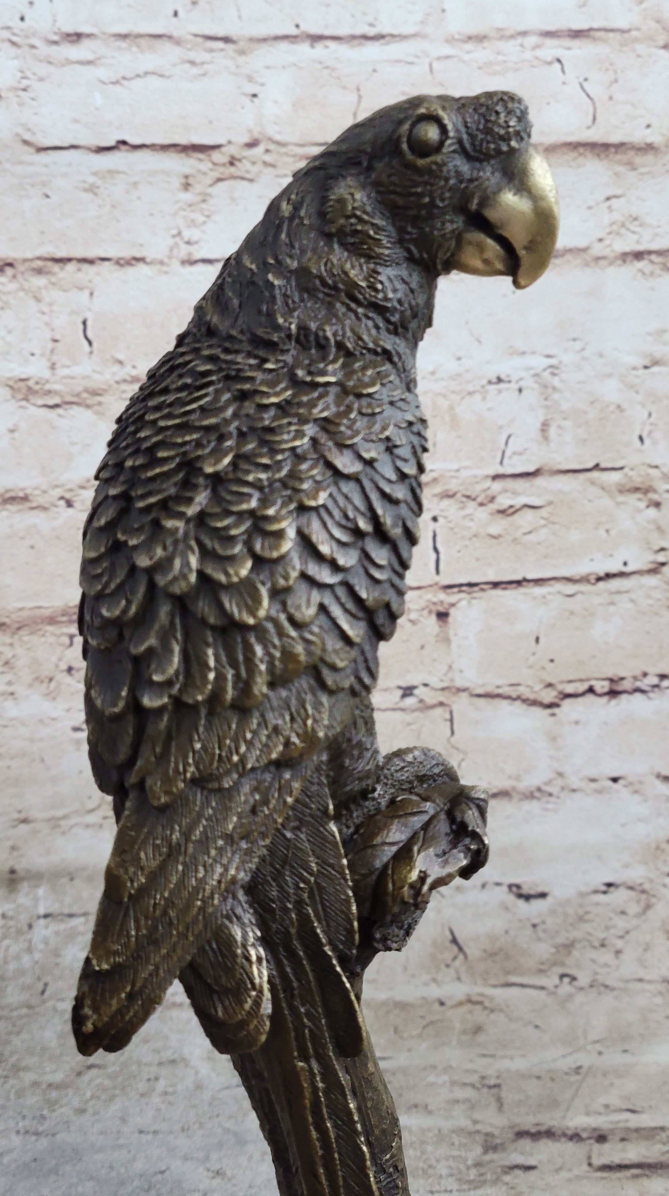 Contemporary Romantic Parrot Collector Edition Bronze Sculpture Statue Figurine