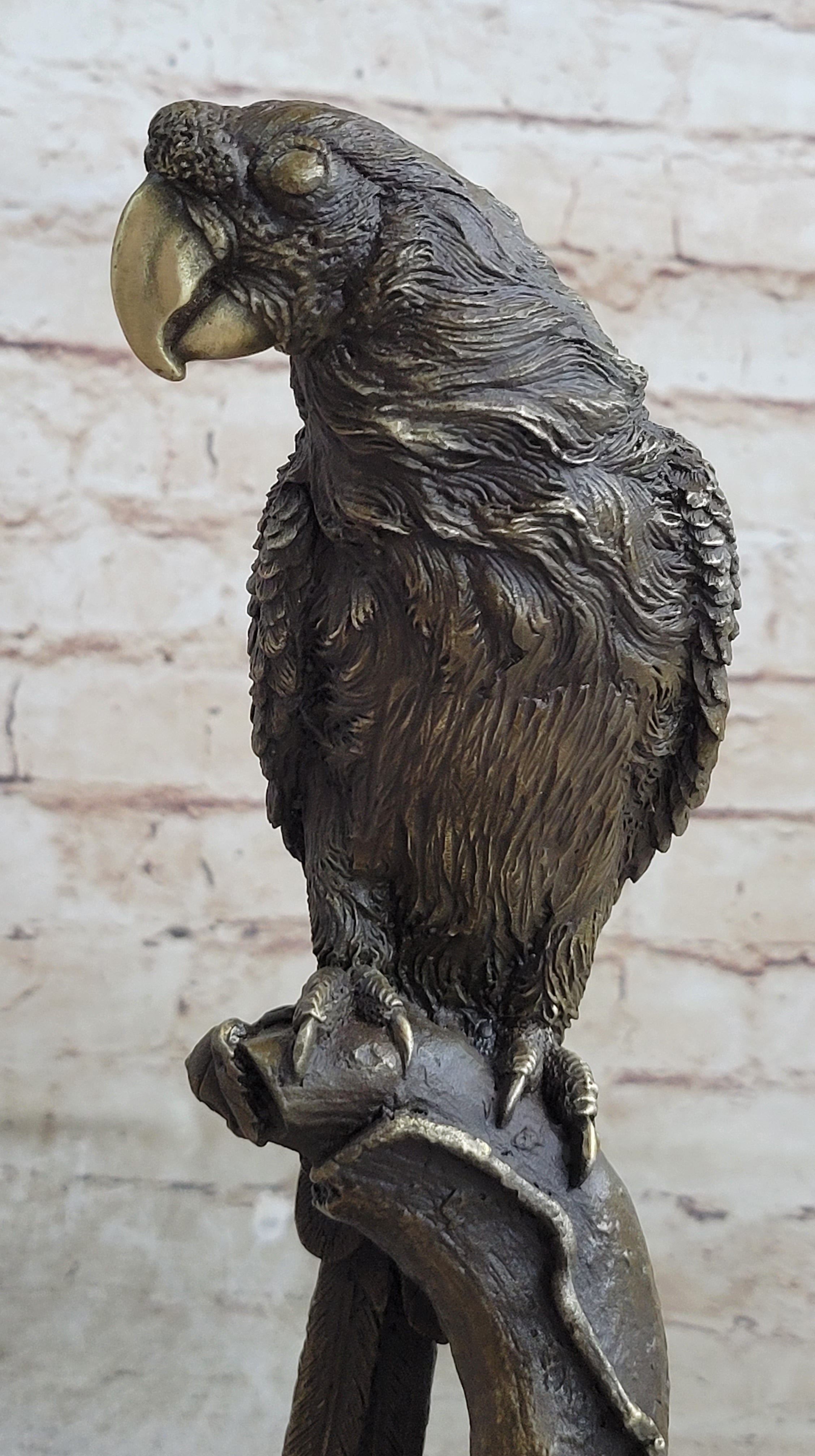 Contemporary Romantic Parrot Collector Edition Bronze Sculpture Statue Figurine