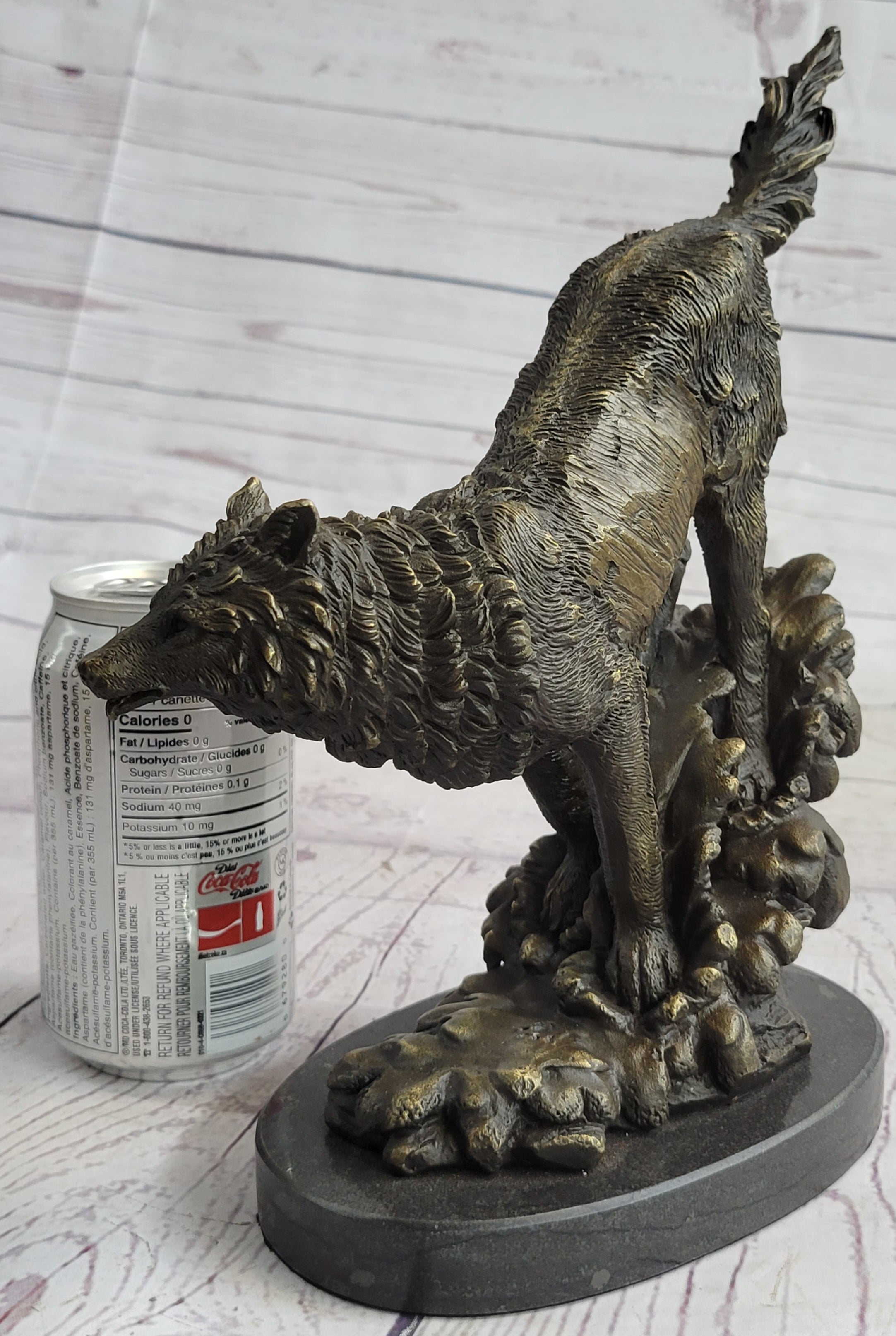 Bronze Whining Wolf Sculpture Dog Breed AKC Wolves Balto Coyote Native American