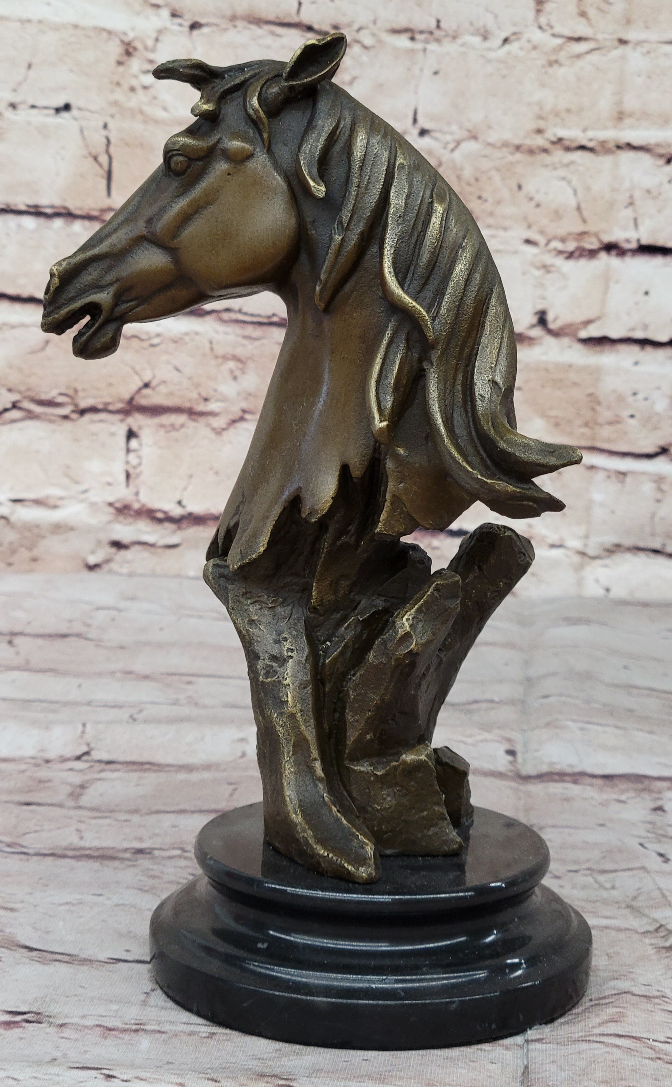 Bronze Sculpture Handcrafted SALE Marble Bust Head Horse Modern Abstract Artwork