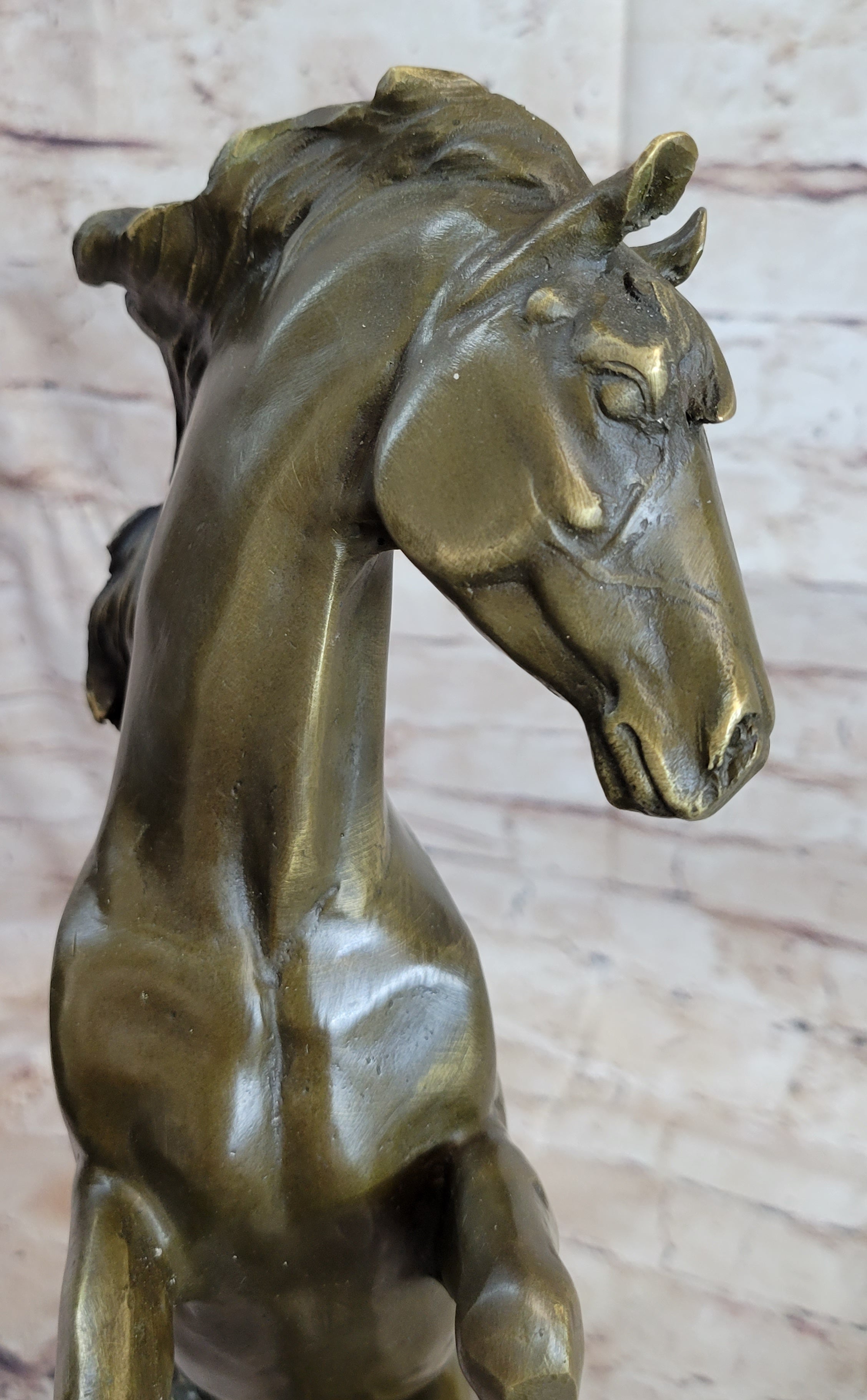 Massive Original Lopez Rearing Arabian Horse Wild Bronze Sculpture Statue Gift