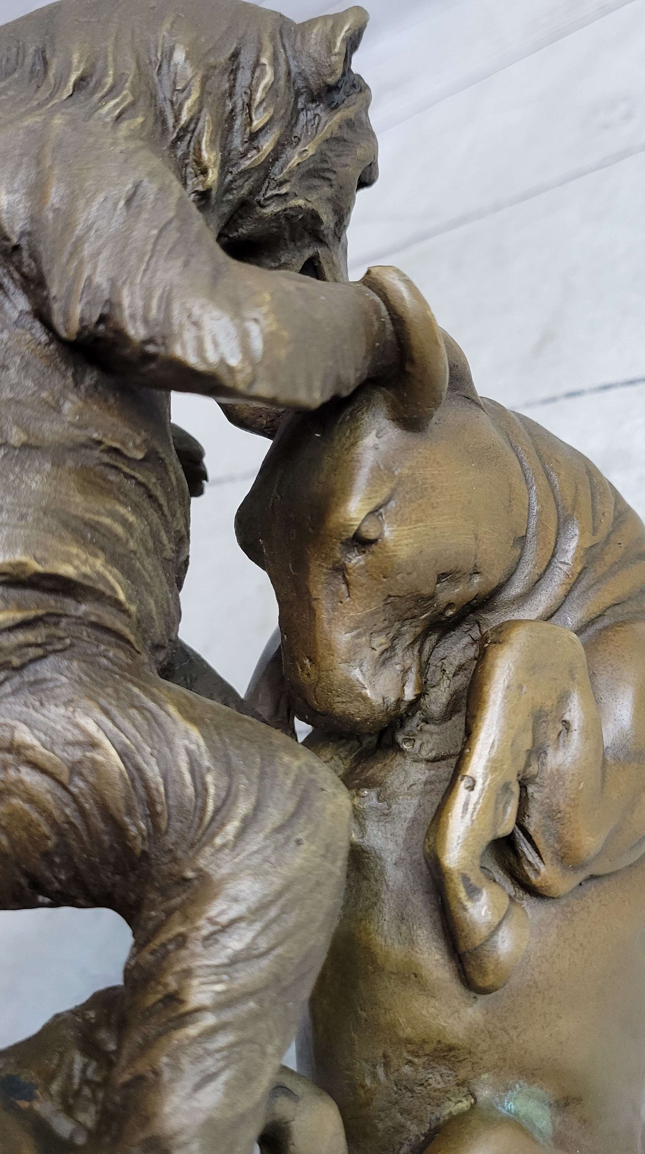 Handcrafted bronze sculpture SALE Bas Marble Bear Vs Bull Market Stock Cast Hot