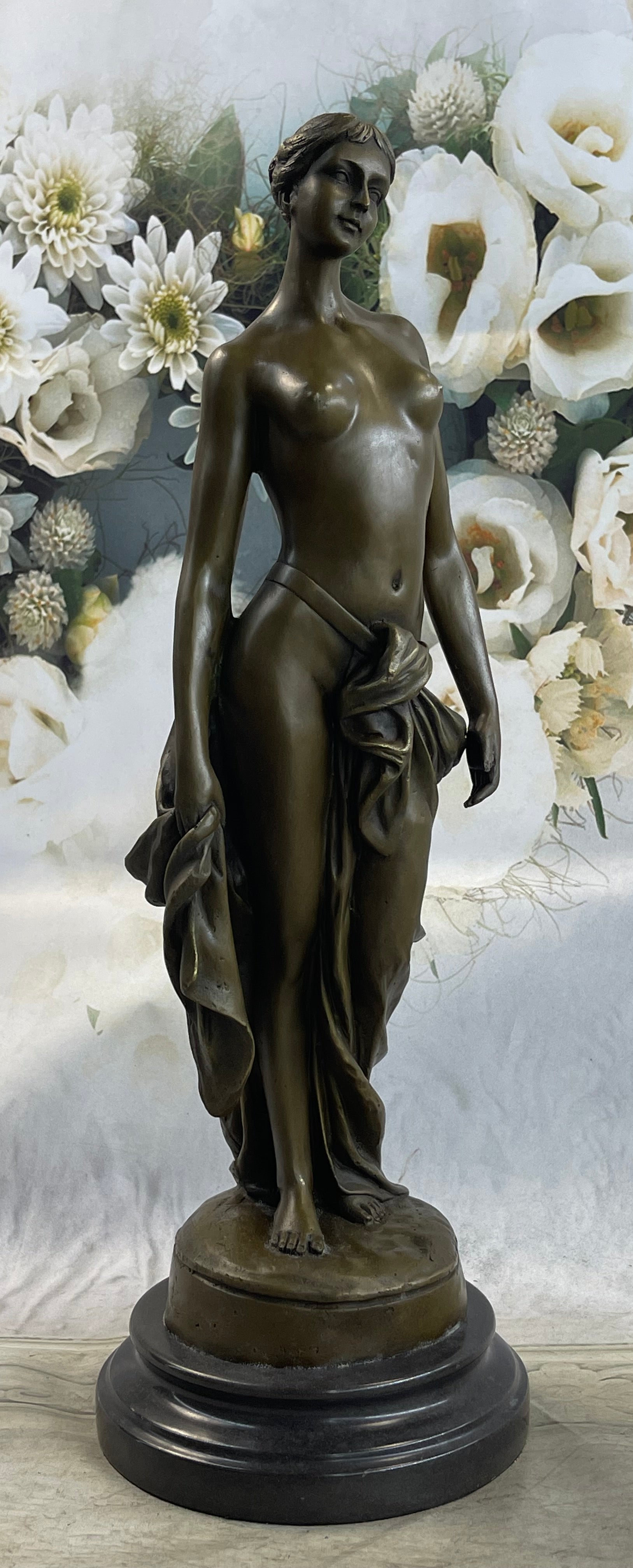 Art Deco Nude Naked Roman Woman by Brutt Handcrafted Bronze Masterpiece Sale